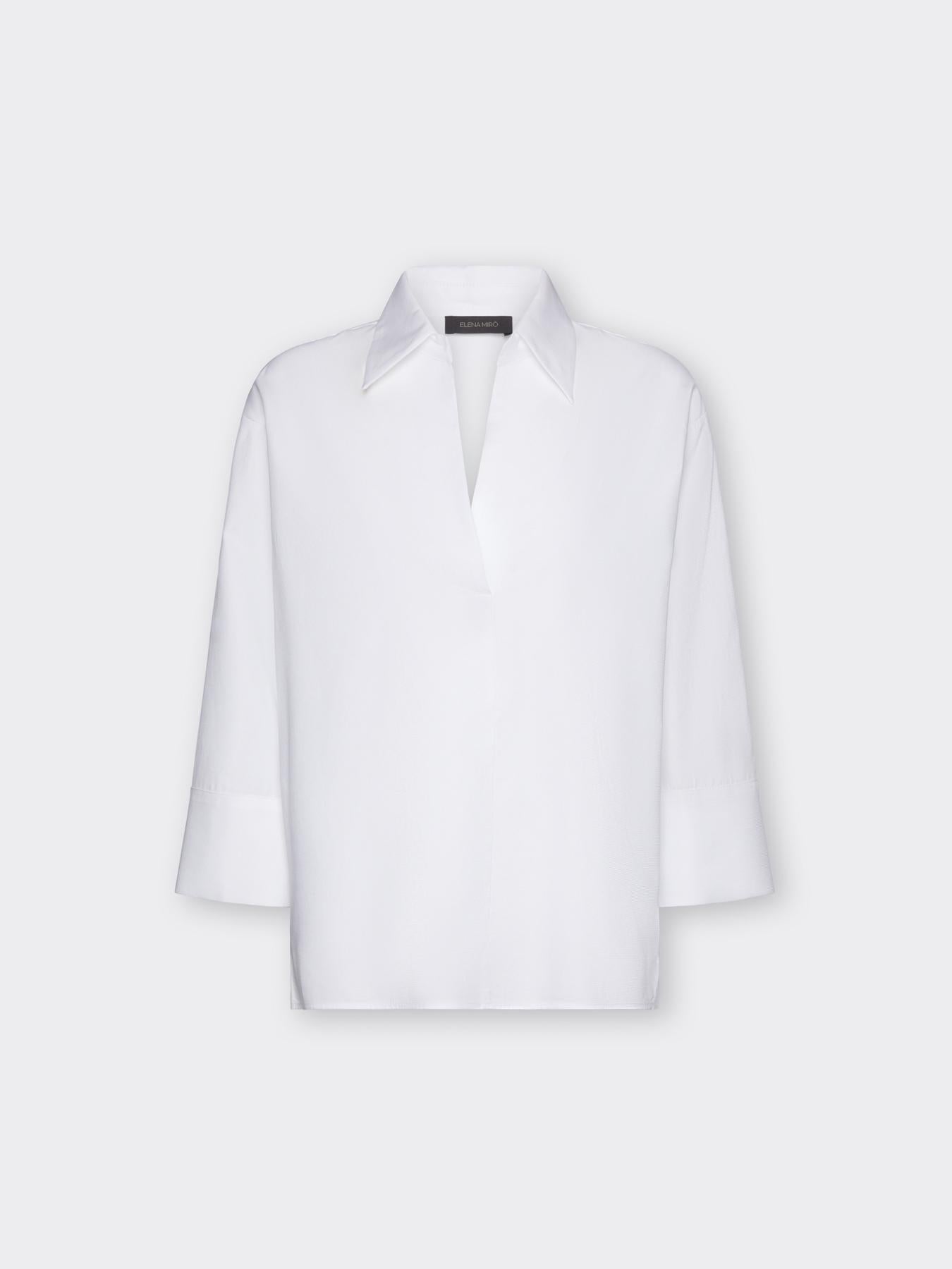 Camicia in popeline maniche tre quarti<BR/> 2043Z100037N 01 ELENA MIRO
