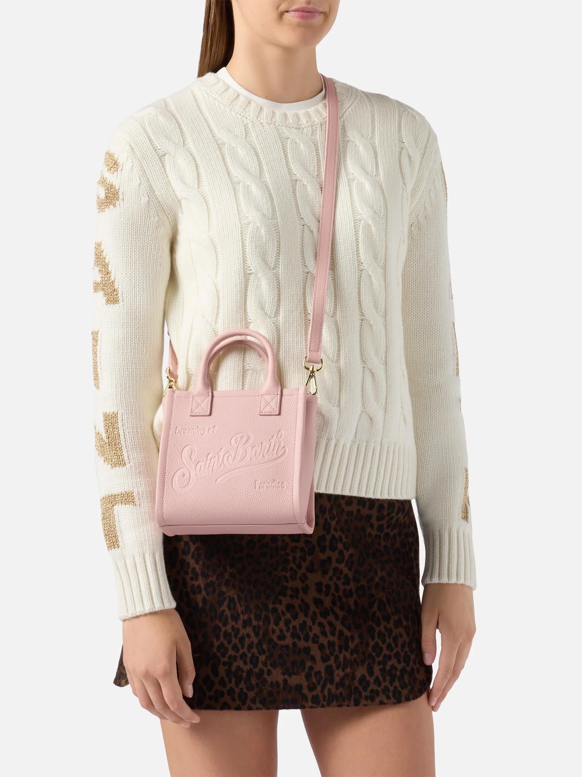 Borsa a spalla Vanity Bag Mini in pelle martellata rosa VANMI001 00642I MC2 SAINT BARTH