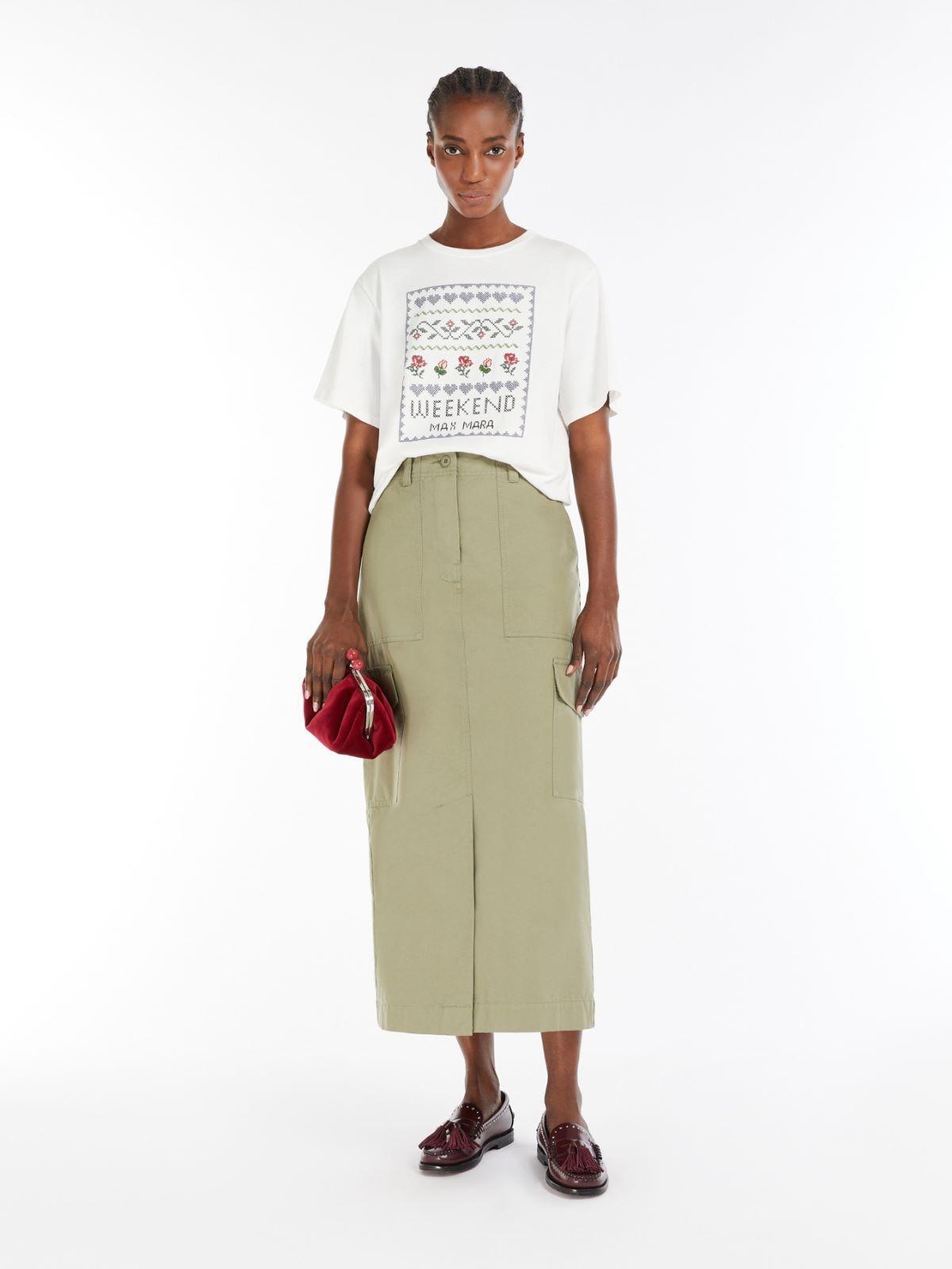 T-shirt donna in jersey con stampa CABINA 001 WEEKEND