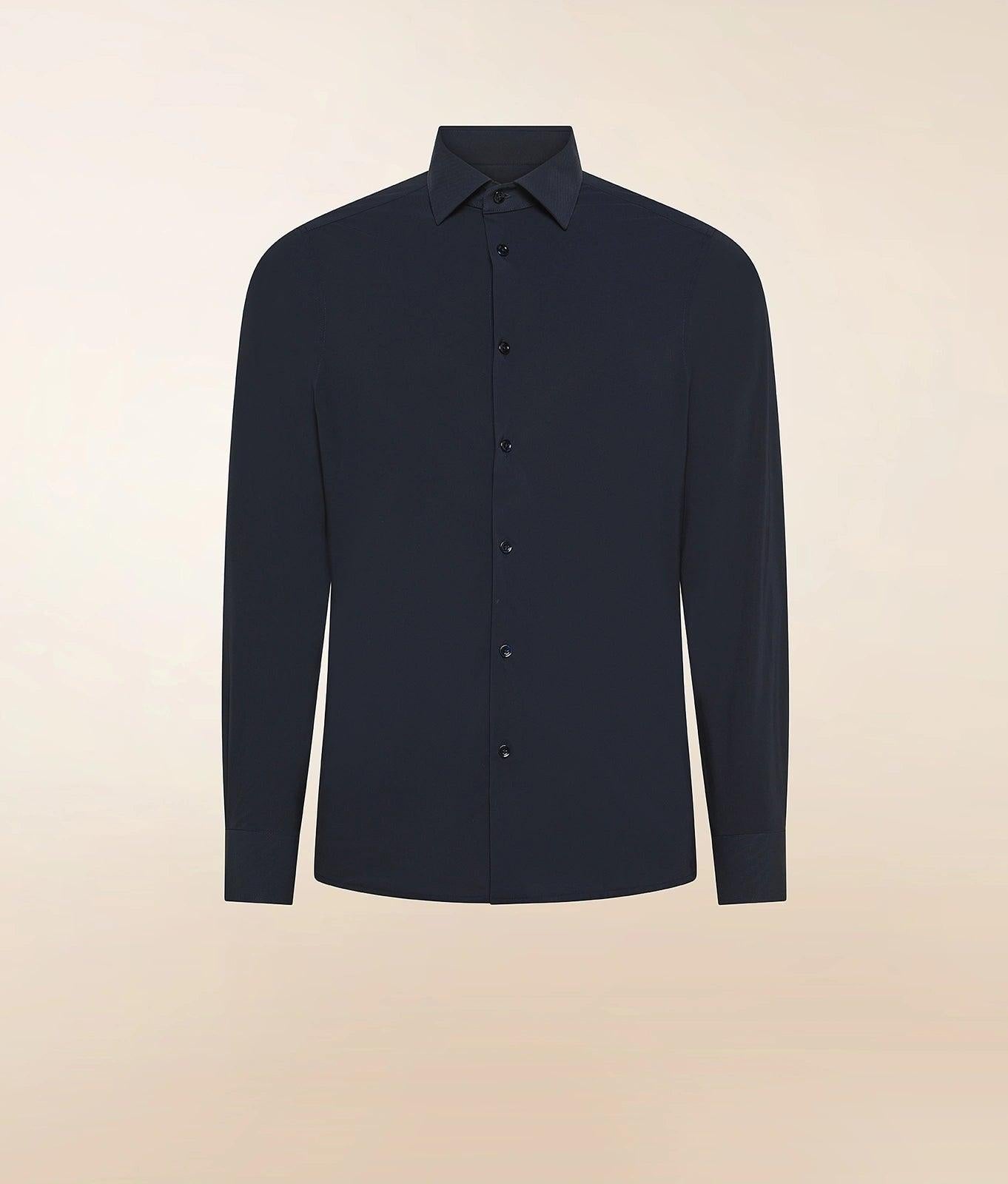 MANHATTAN<BR/>Camicia slim fit in tessuto tecnico unito high-performance MANHATTAN 511 CRUNA