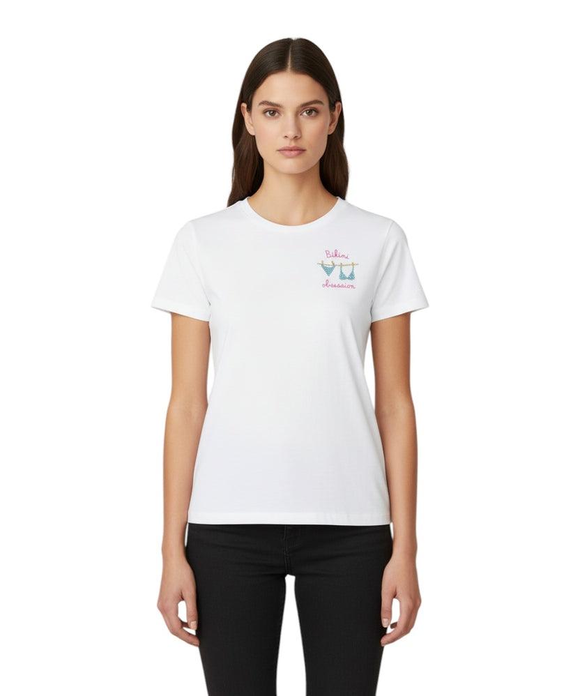 T-shirt Emilie MC2 Saint Barth con Ricamo Strass Bikini Obsession EMI0001 00279L MC2 SAINT BARTH