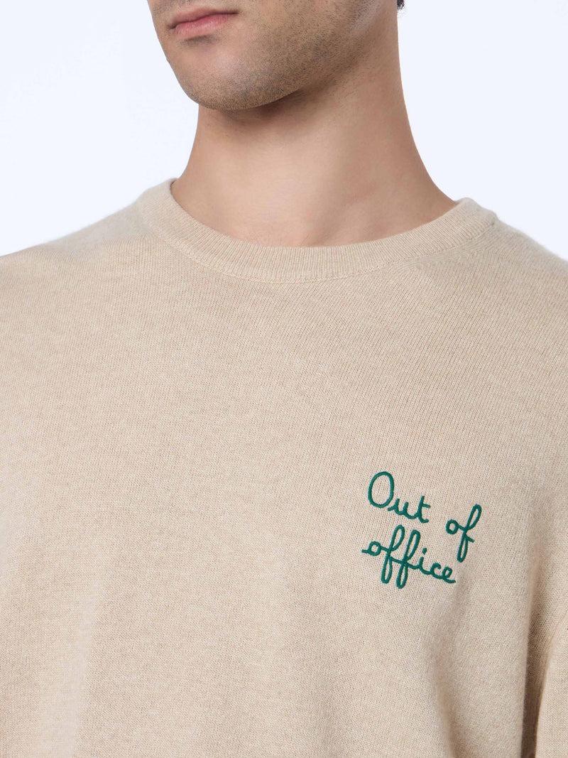 Maglione uomo in misto cashmere con scritta