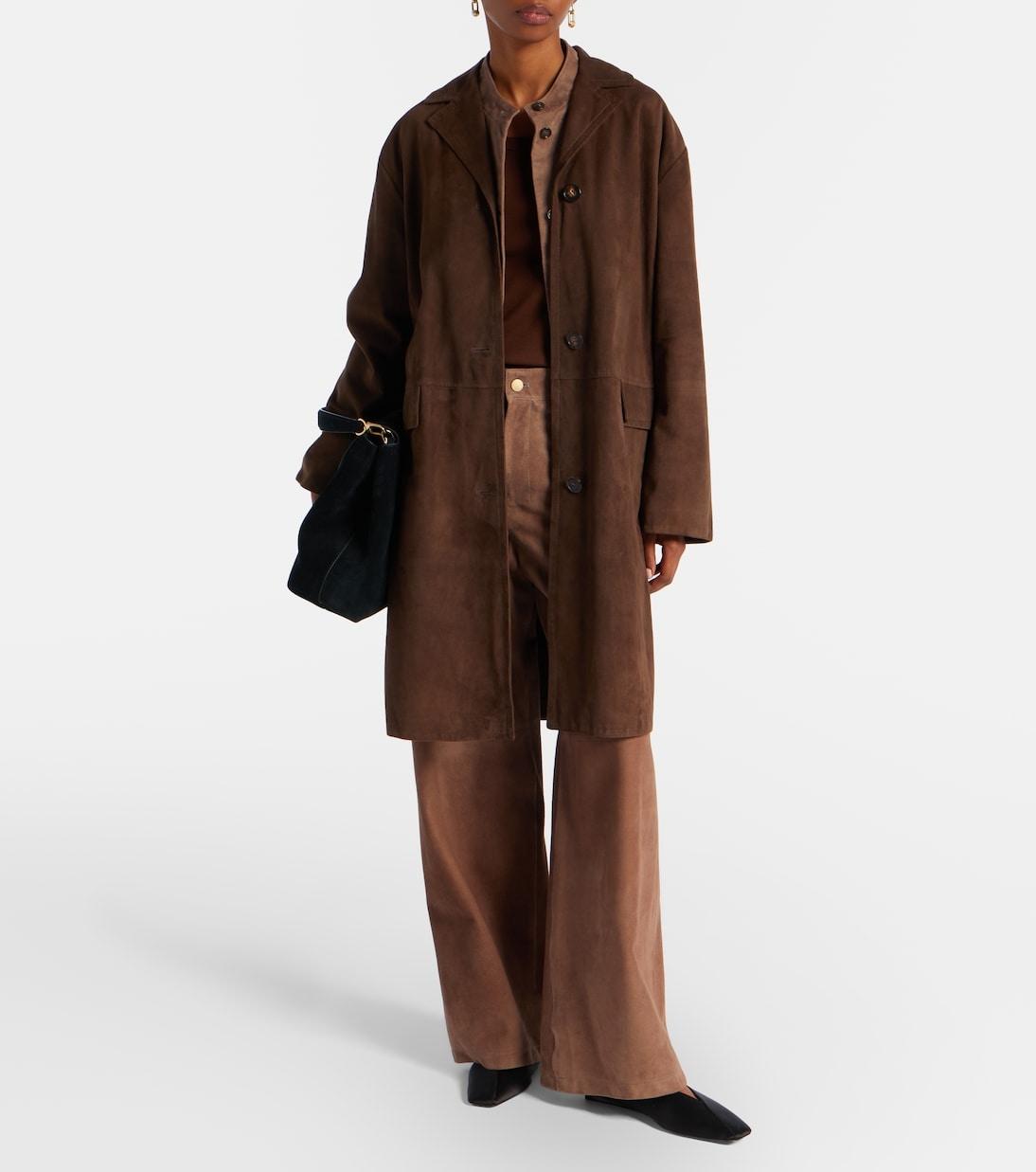 SMMFULMINE<BR/>Pantaloni Fulmine in suede a gamba larga SMMFULMINE 002 S MAX MARA