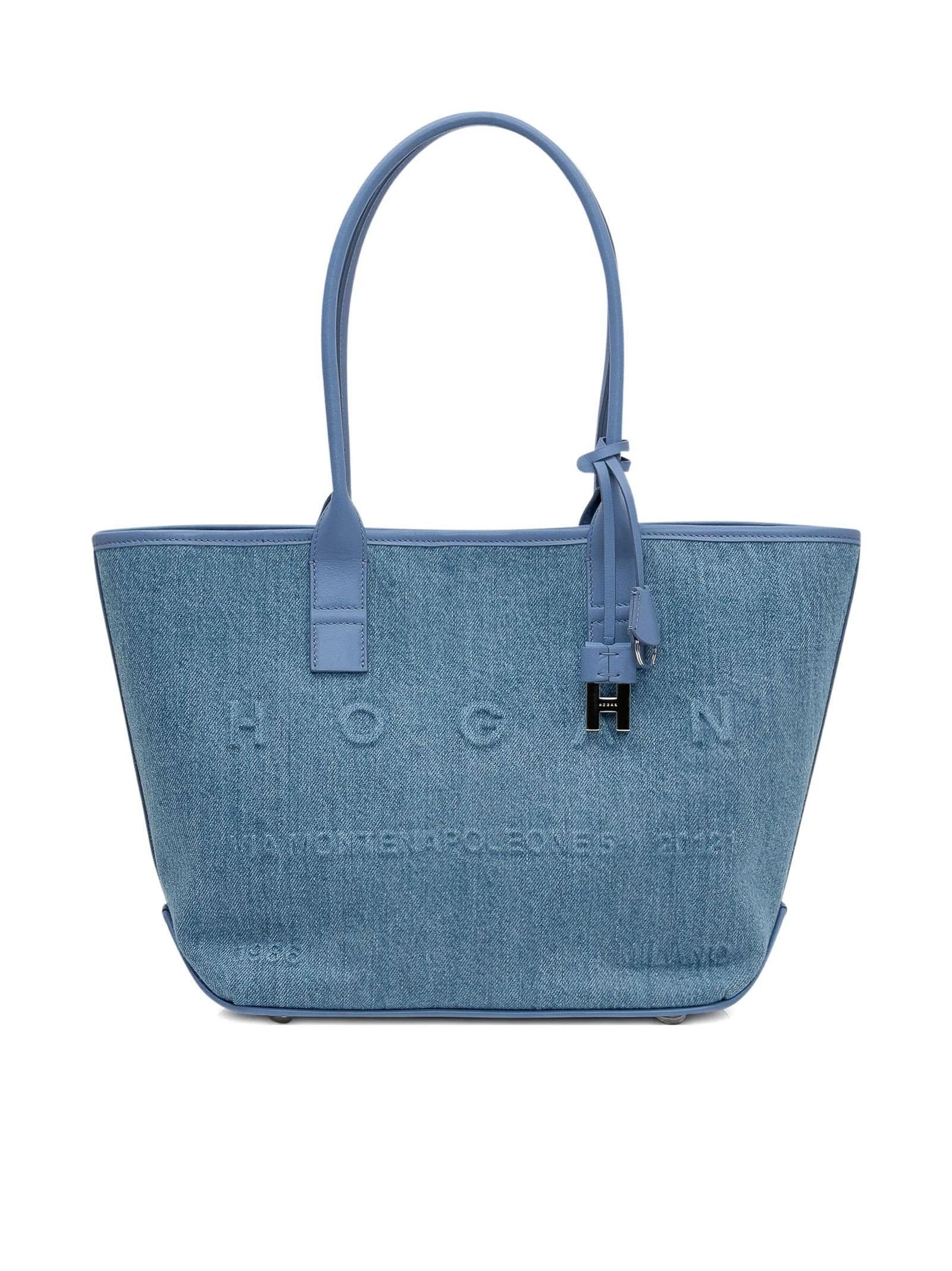 Hogan Address Small Blue Shopping Bag KBW01TA2200UU8 7E02 HOGAN