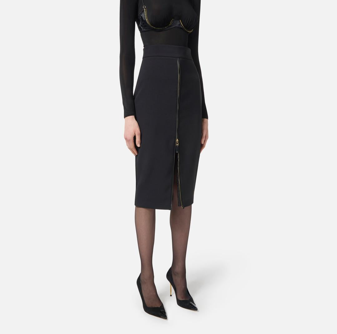 Gonna in crêpe leggero con zip GO13456E2 110 ELISABETTA FRANCHI