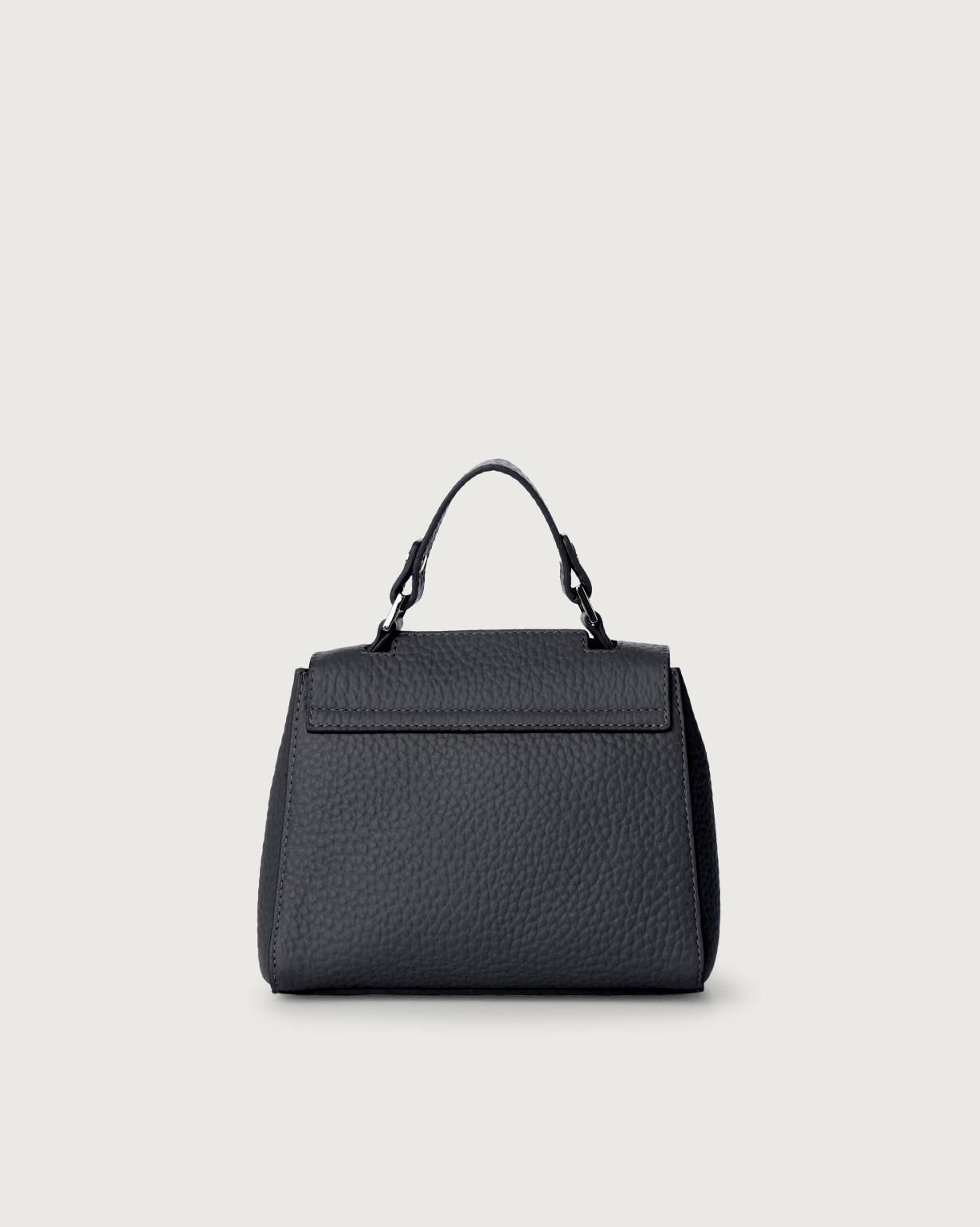 Borsa Sveva Soft Mini a mano in pelle con tracolla<BR/> B02019SOF NAVY ORCIANI