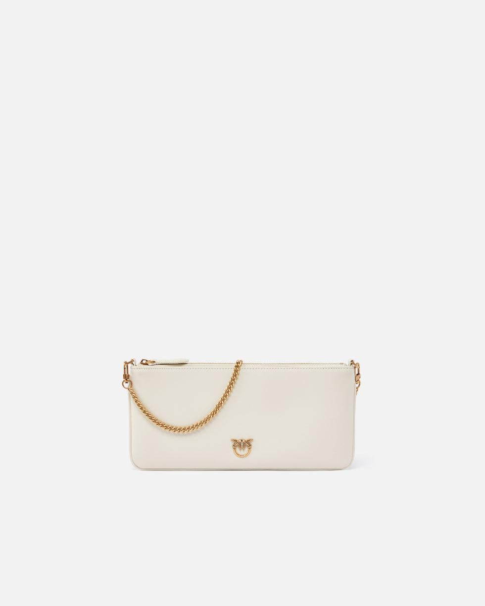 Horizontal Flat Bag in pelle<BR/> 102747A0F1 Z14Q PINKO