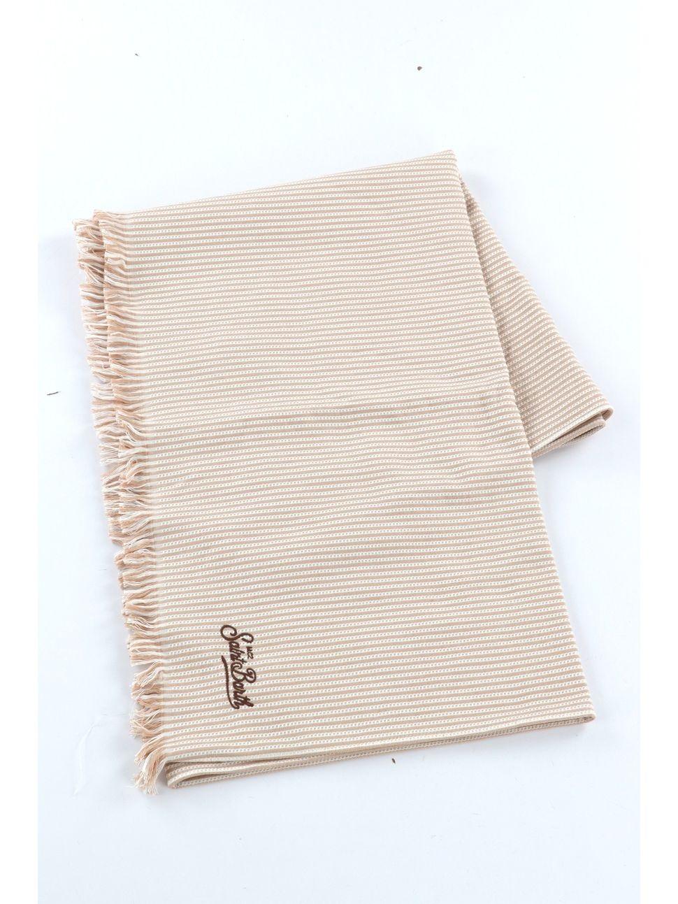 Telo mare Mc2 Saint Barth unisex bianco e beige. FOUT014 01424L MC2 SAINT BARTH