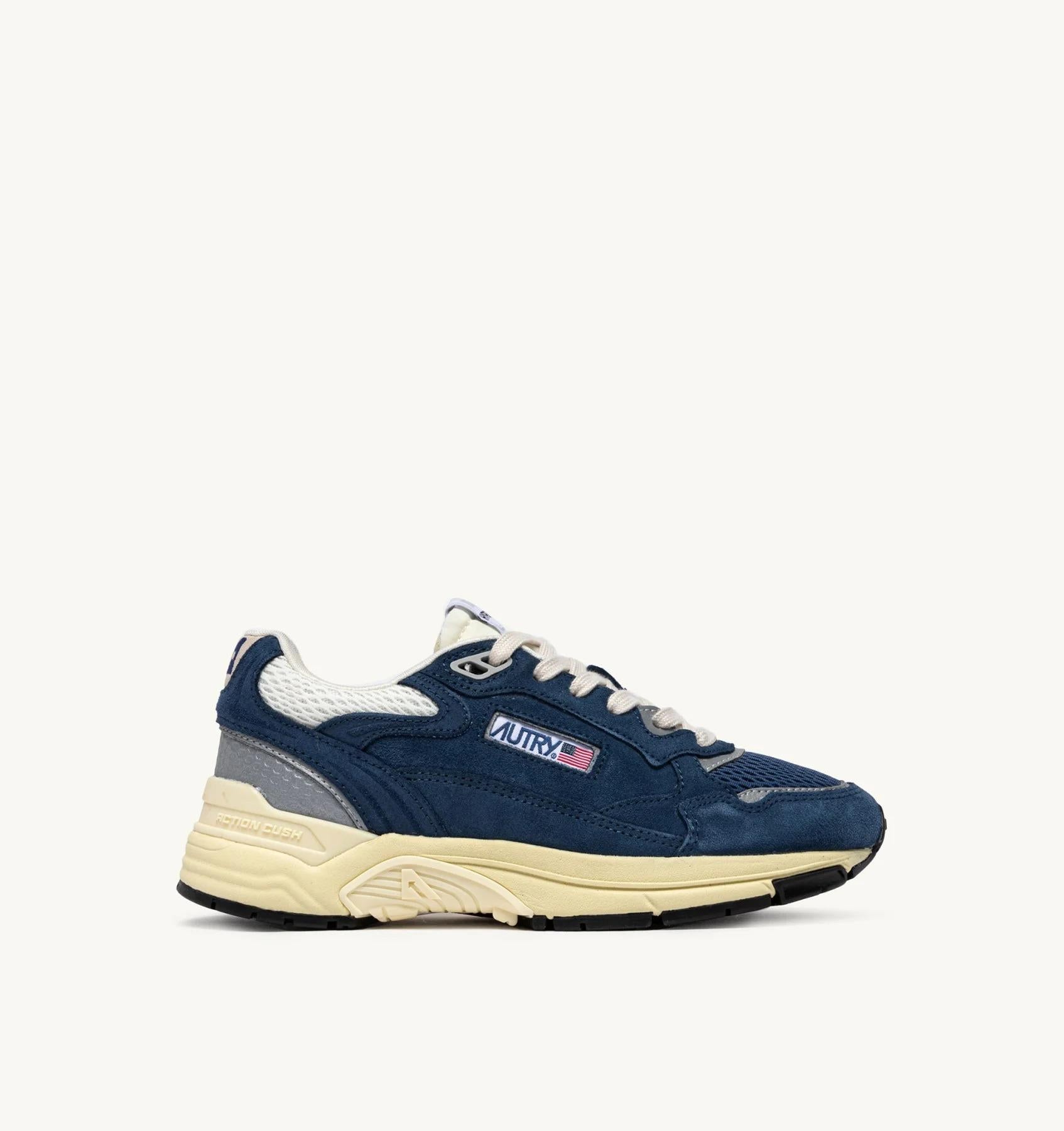 SNEAKERS HYPERWAY IN MESH E SUEDE ENSIGN BLUE E ARGENTO<BR/> HYLM UM09 AUTRY ACTION SHOES