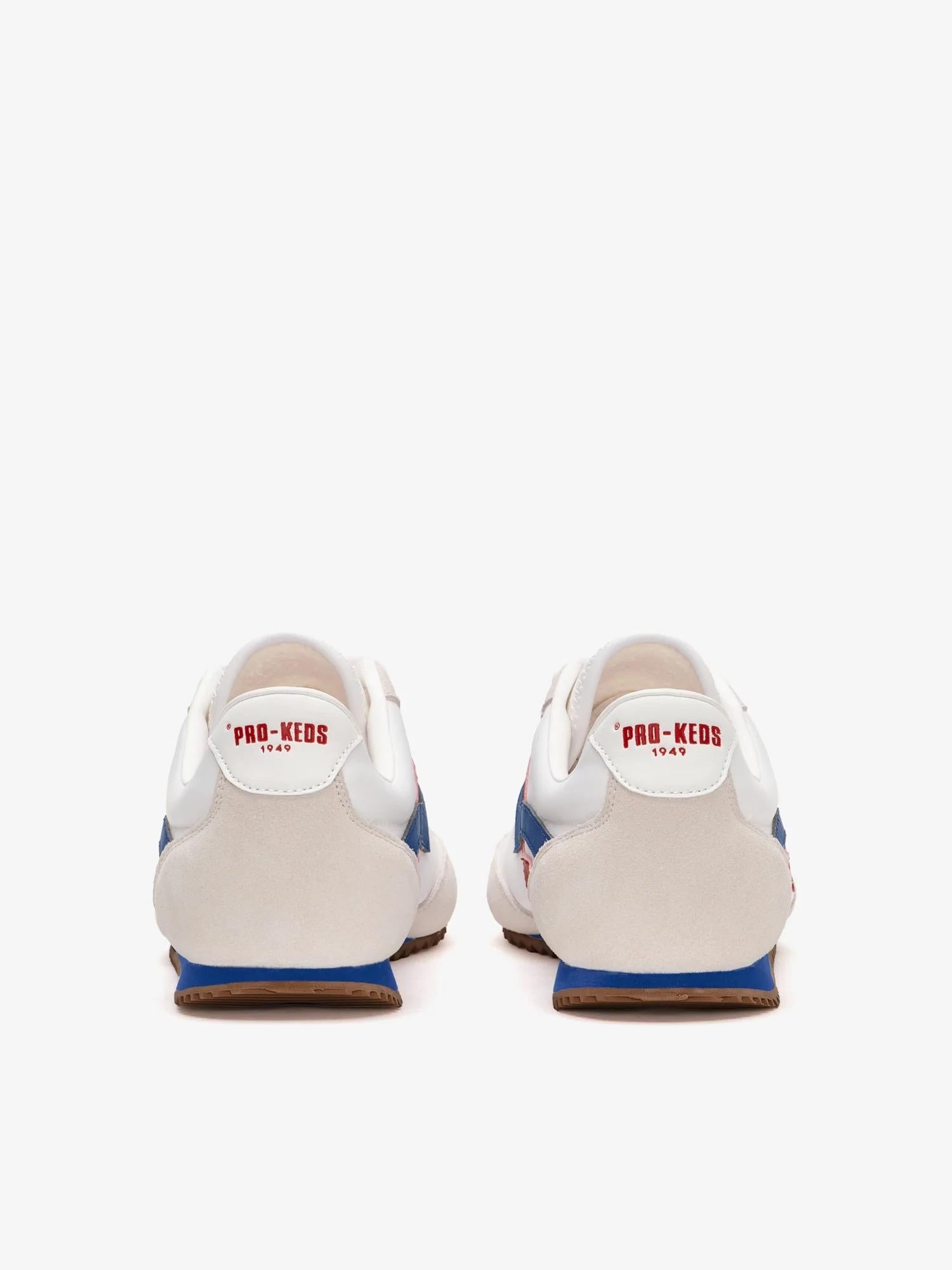 Racer 77 in nylon bianco e rosso/blu<BR/><BR/> R7226SLM WH00002 PRO-KEDS