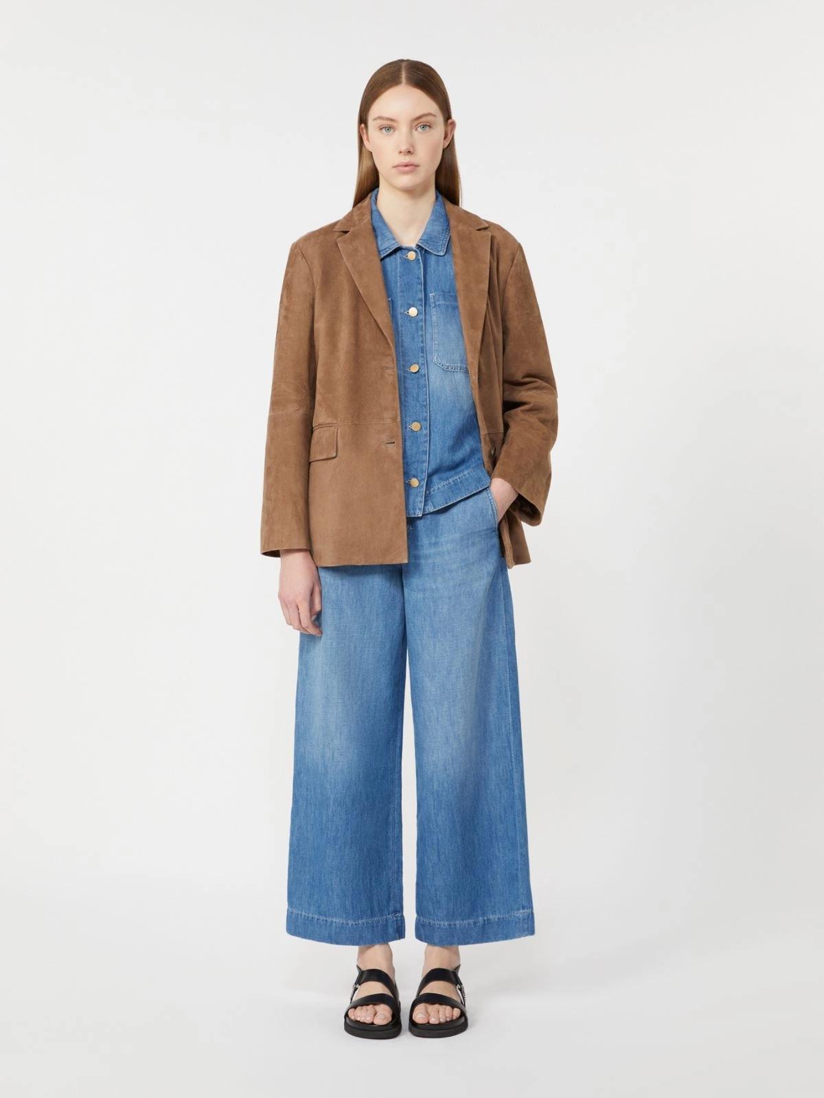 Giacca in denim di cotone e lino - Blu SMMGALANTE 001 S MAX MARA 2