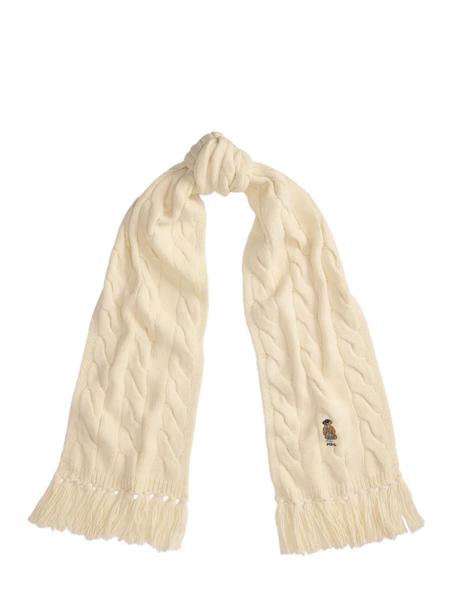 Sciarpa intrecciata in misto lana con logo bear 455981434 001 RALPH LAUREN