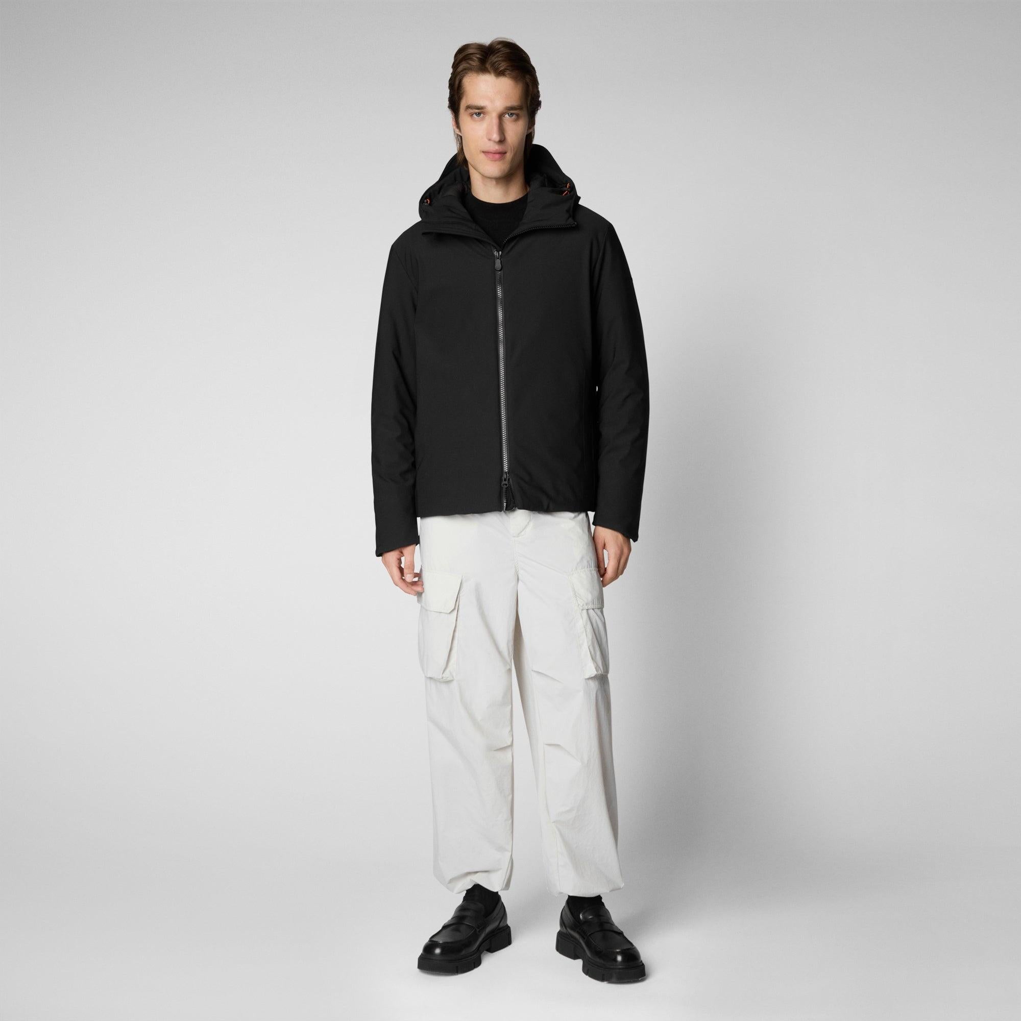 Men's padded technical fabric jacket