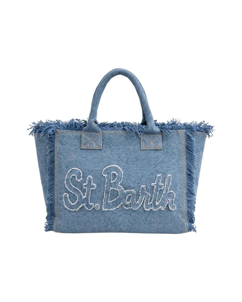 Borsa Vanity in tela di cotone con toppa con logo<BR/> VANI003 08017L MC2 SAINT BARTH