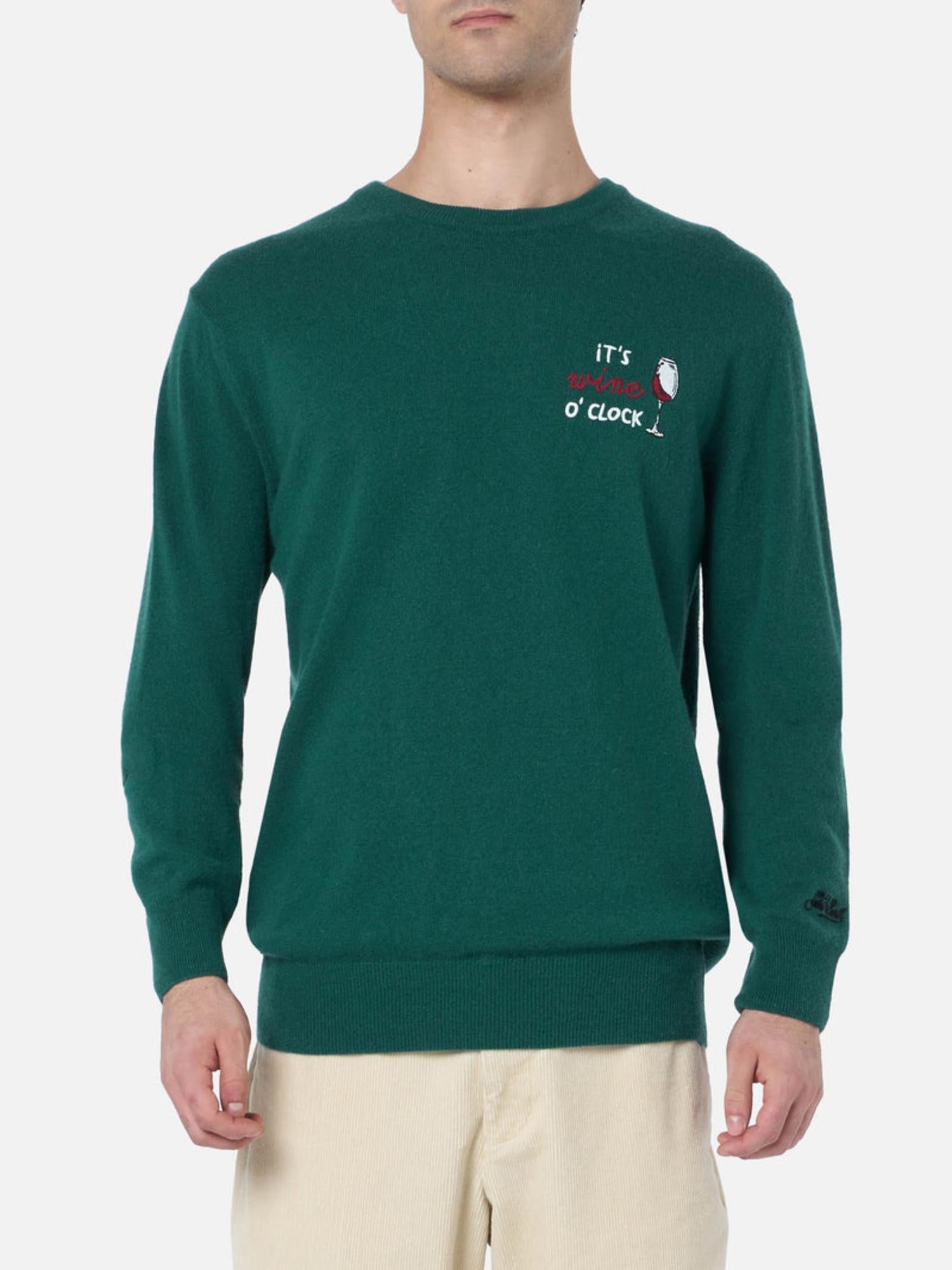 Maglione uomo in misto cashmere con scritta