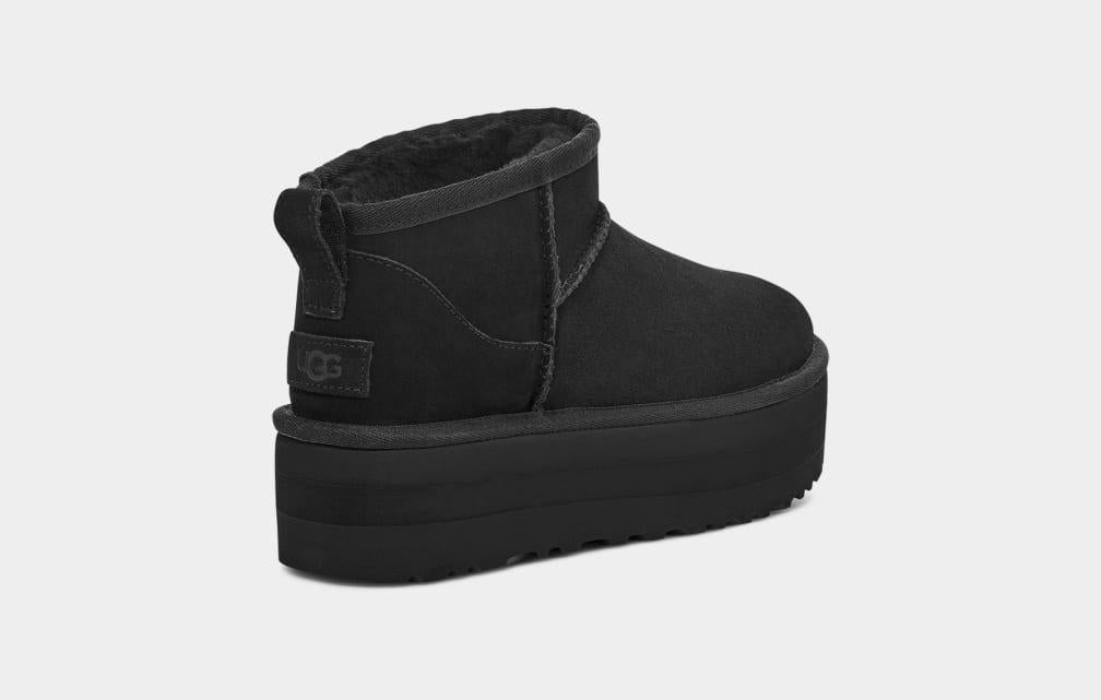 classic ultra mini platform in pelle scamosciata 1135092 BLK UGG