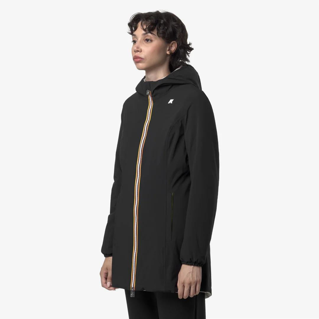 DENISE ST WARM REVERSIBLE<BR/>BLACK PURE-BEIGE CASHMERE<BR/>Giacca termica reversibile beige nera da donna K6128UW BC9 K-WAY