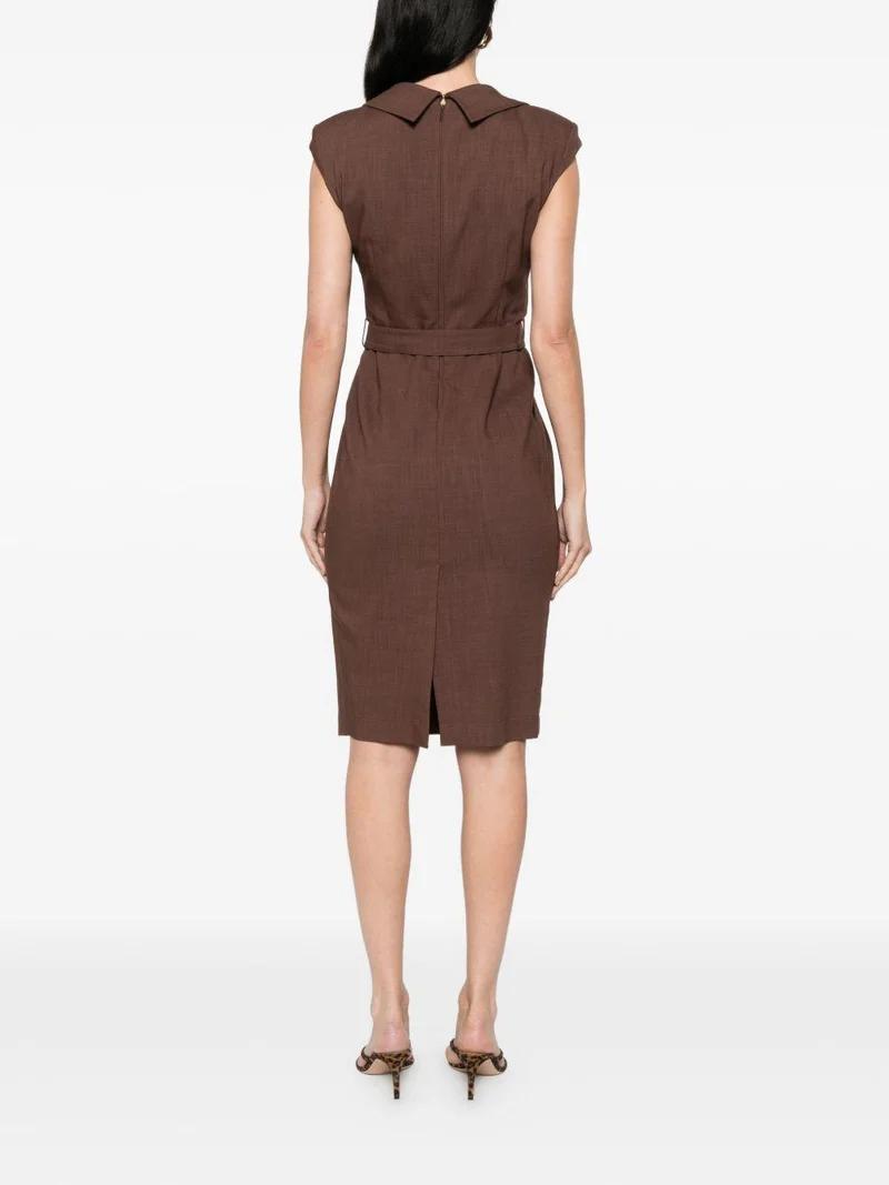 Abito midi a portafoglio con cintura 106565A2W6 L78 PINKO