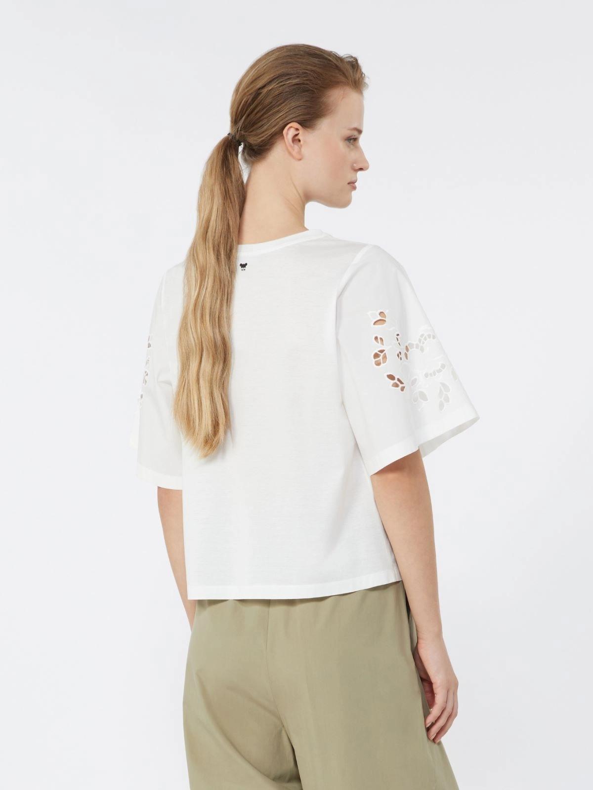 Top in popeline di cotone con ricami - BIANCO<BR/> WKDTARGA 001 WEEKEND