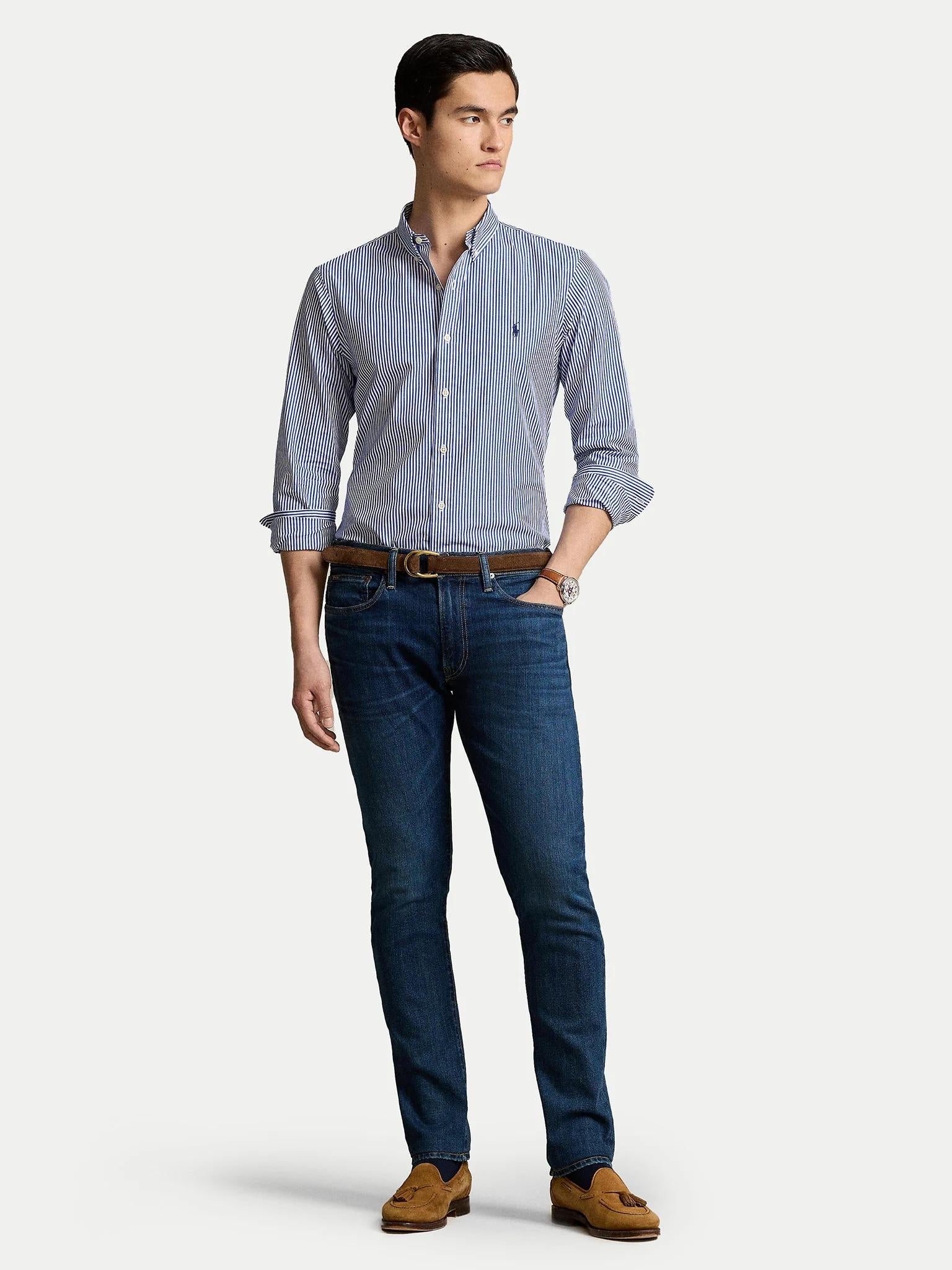 Camicia uomo in cotone elasticizzato 710928254 008 RALPH LAUREN
