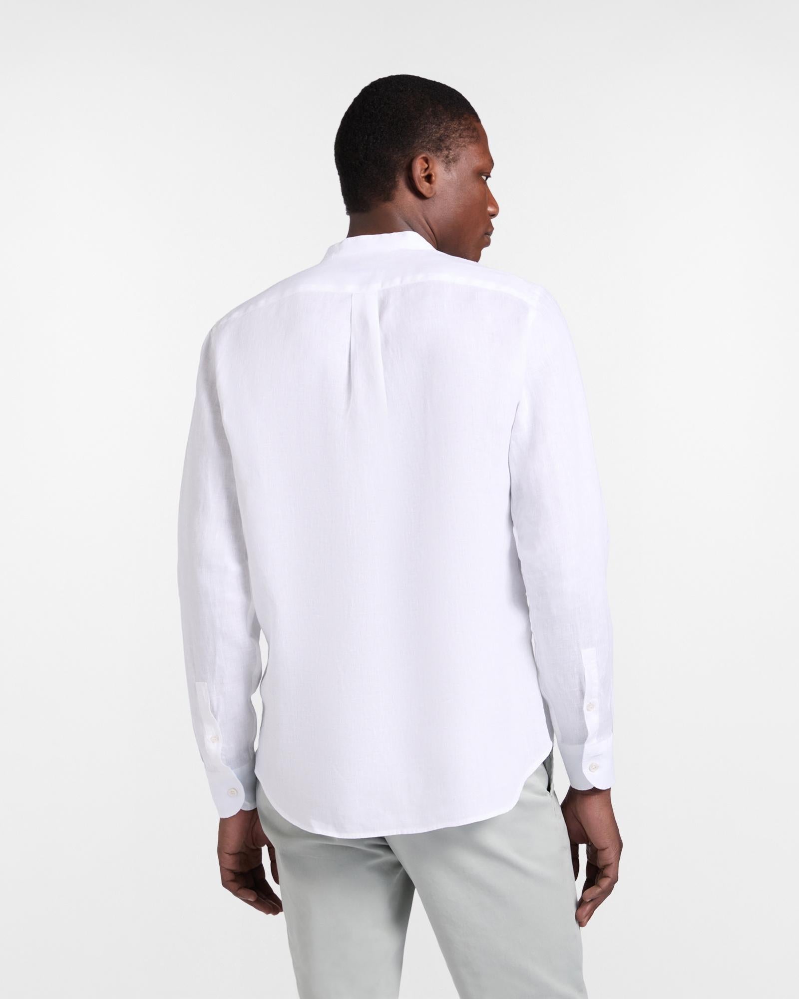 Camicia in lino collo coreana<BR/> CRQ029010883O 100 HARMONT & BLAINE