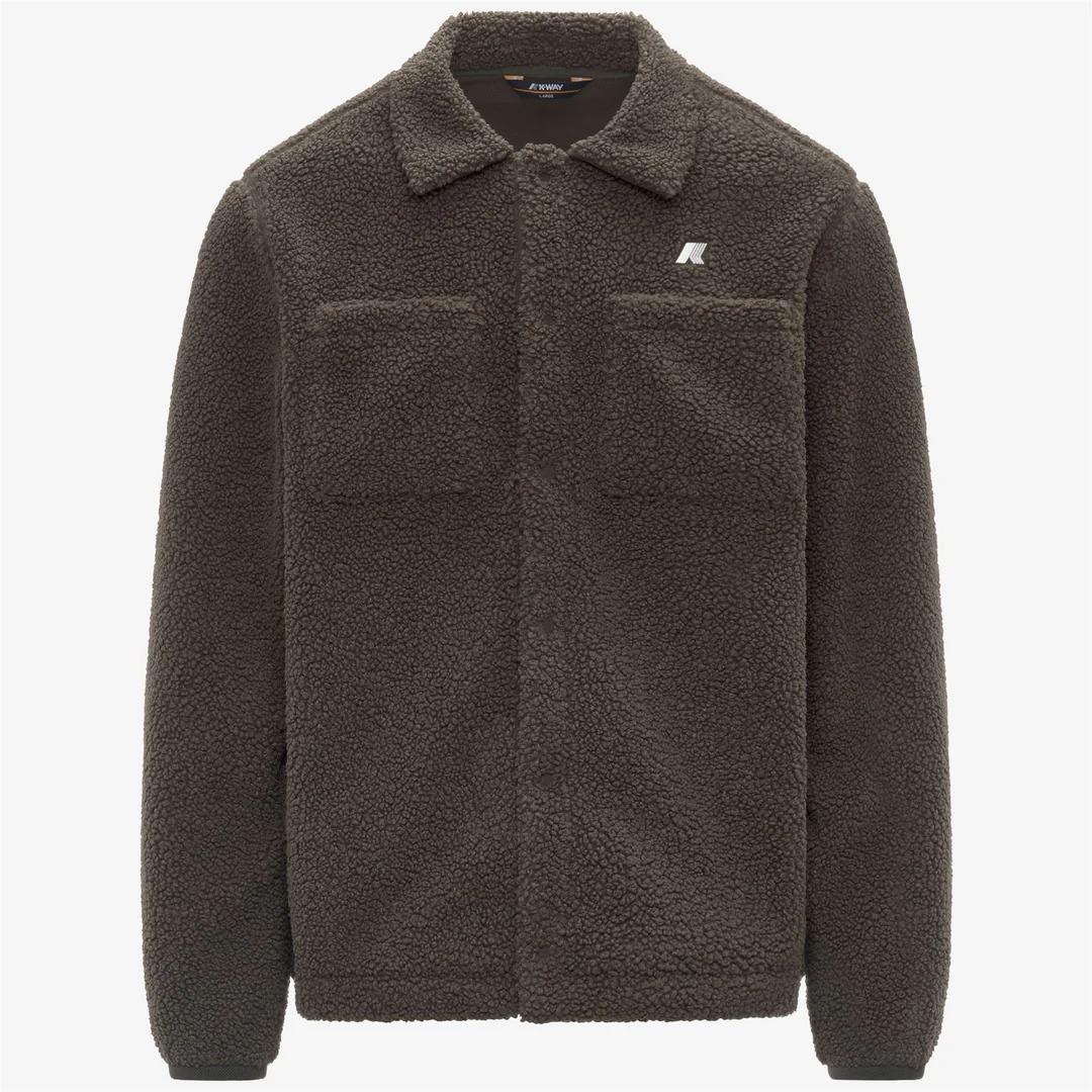 CAMERON SHERPA POLAR<BR/>BLACK OLIVE COMBO<BR/>Giacca in pile Sherpa reversibile da uomo K61322W B38 K-WAY
