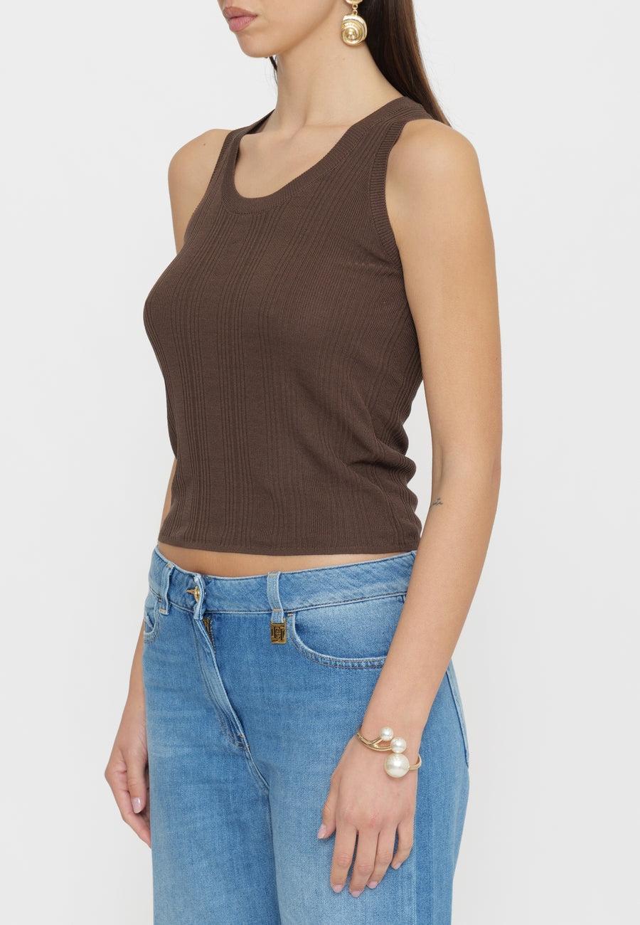 Maglia smanicata in filato di viscosa WKDCOSE 009 WEEKEND