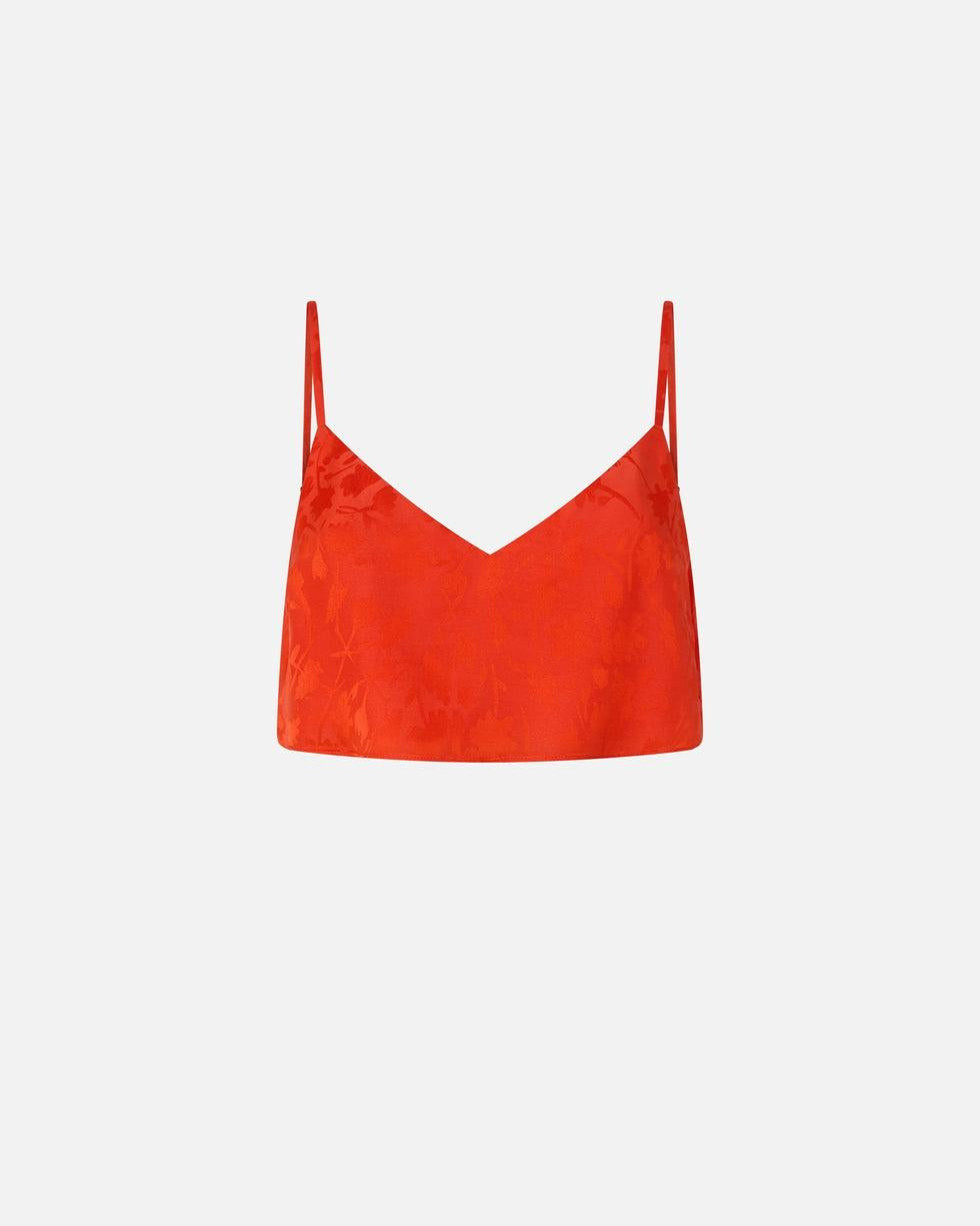 Top corto jacquard con spalline sottili<BR/> 106869A3AN A99 PINKO