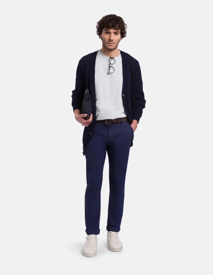 Pantaloni Gaubert slim in popeline cotone e nylon<BR/> UP235PS0020U002 894 DONDUP