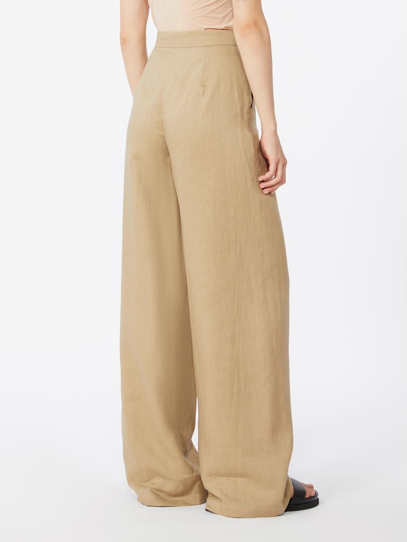 Pantaloni in Lino Corda Tapioca MSTTAPIOCA 007 MAX MARA STUDIO