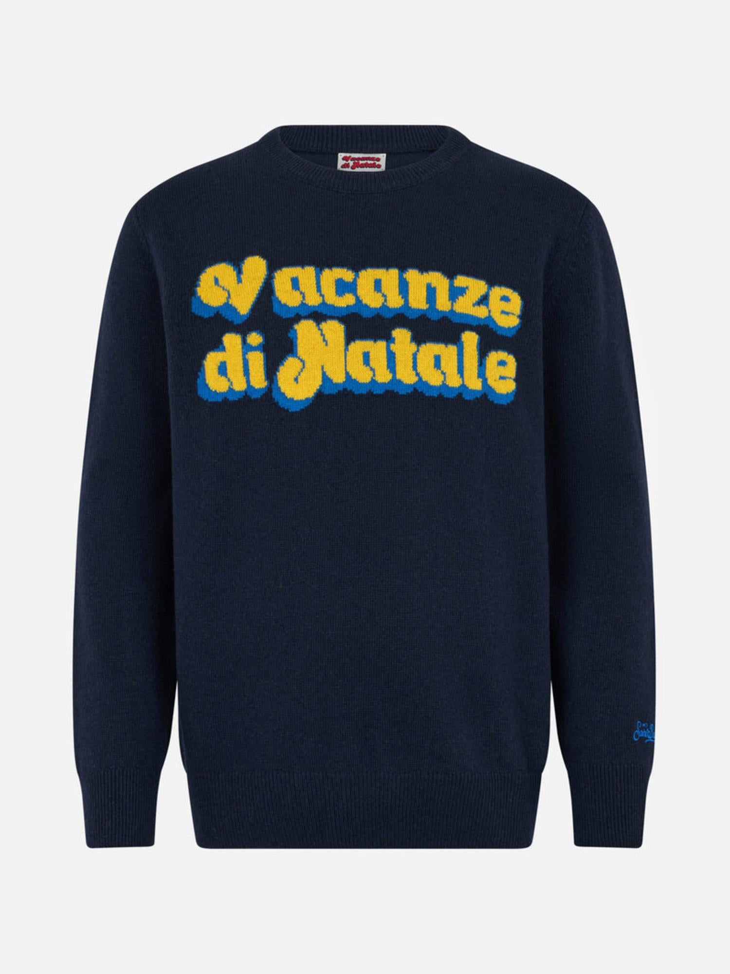 Maglione uomo in misto lana collo a giro