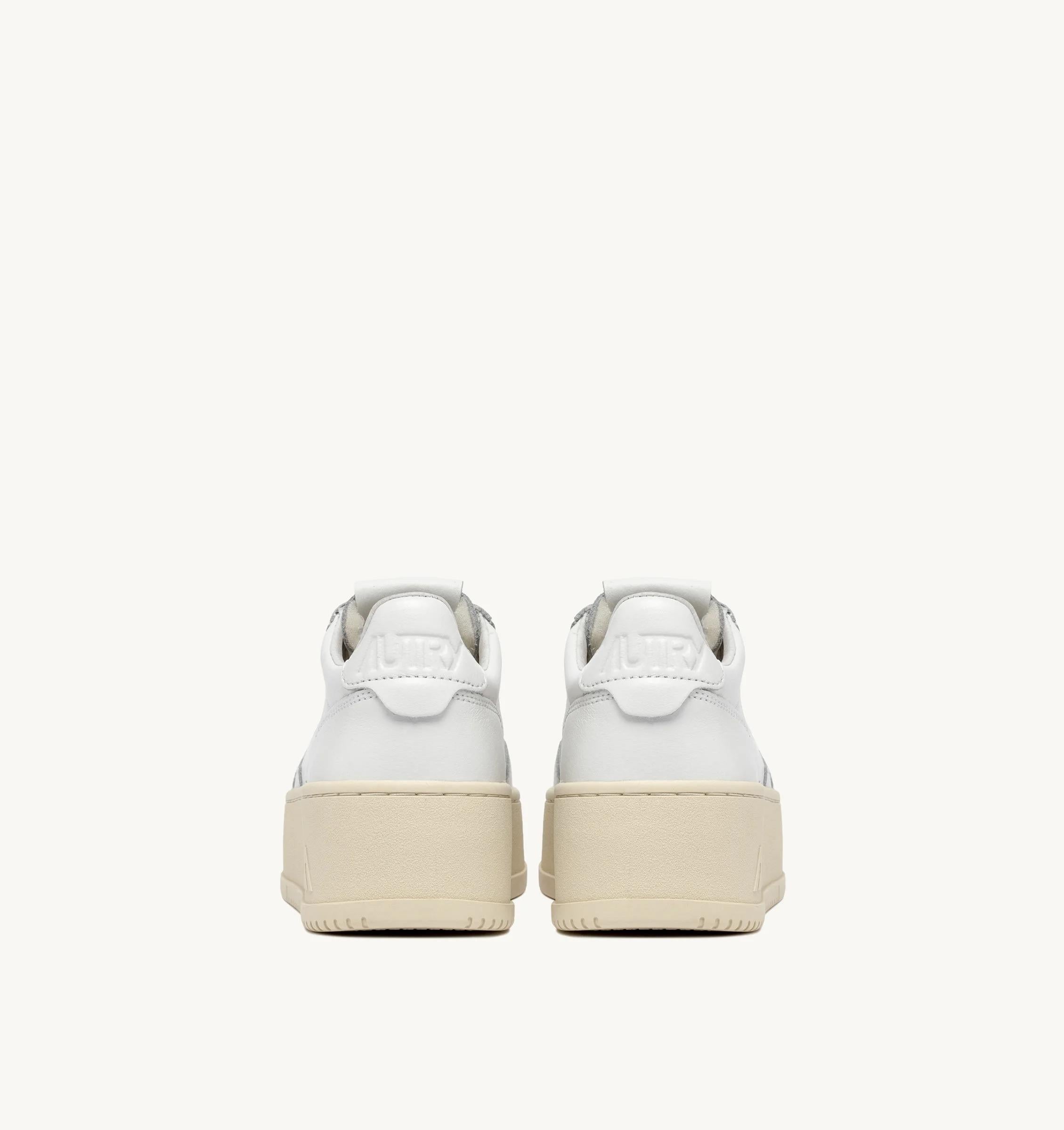 SNEAKERS MEDALIST PLATFORM IN PELLE BIANCA<BR/> PTLW WLL15 AUTRY ACTION SHOES
