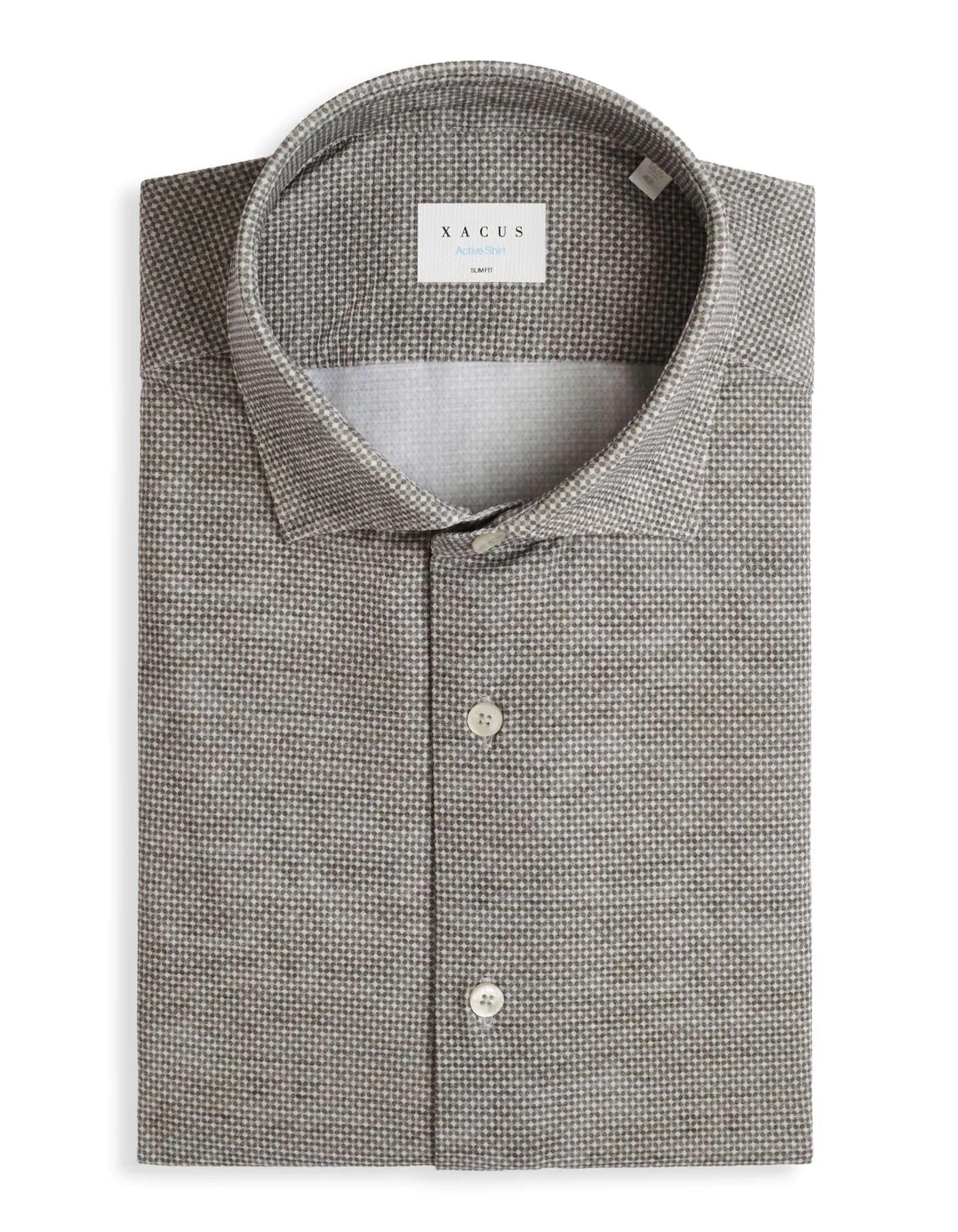 Camicia Collo francese piccolo Fantasia Armaturato Grigio<BR/> ACT53191630 001 XACUS