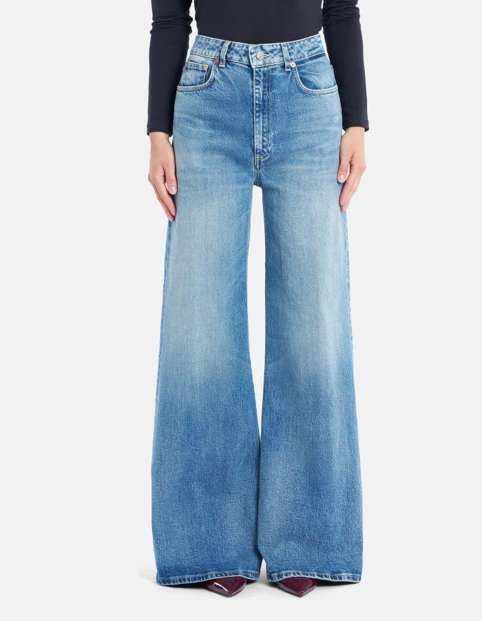 Jeans Beatrix wide leg in denim stretch riciclato<BR/> DP828DSH371LO3 800 DONDUP