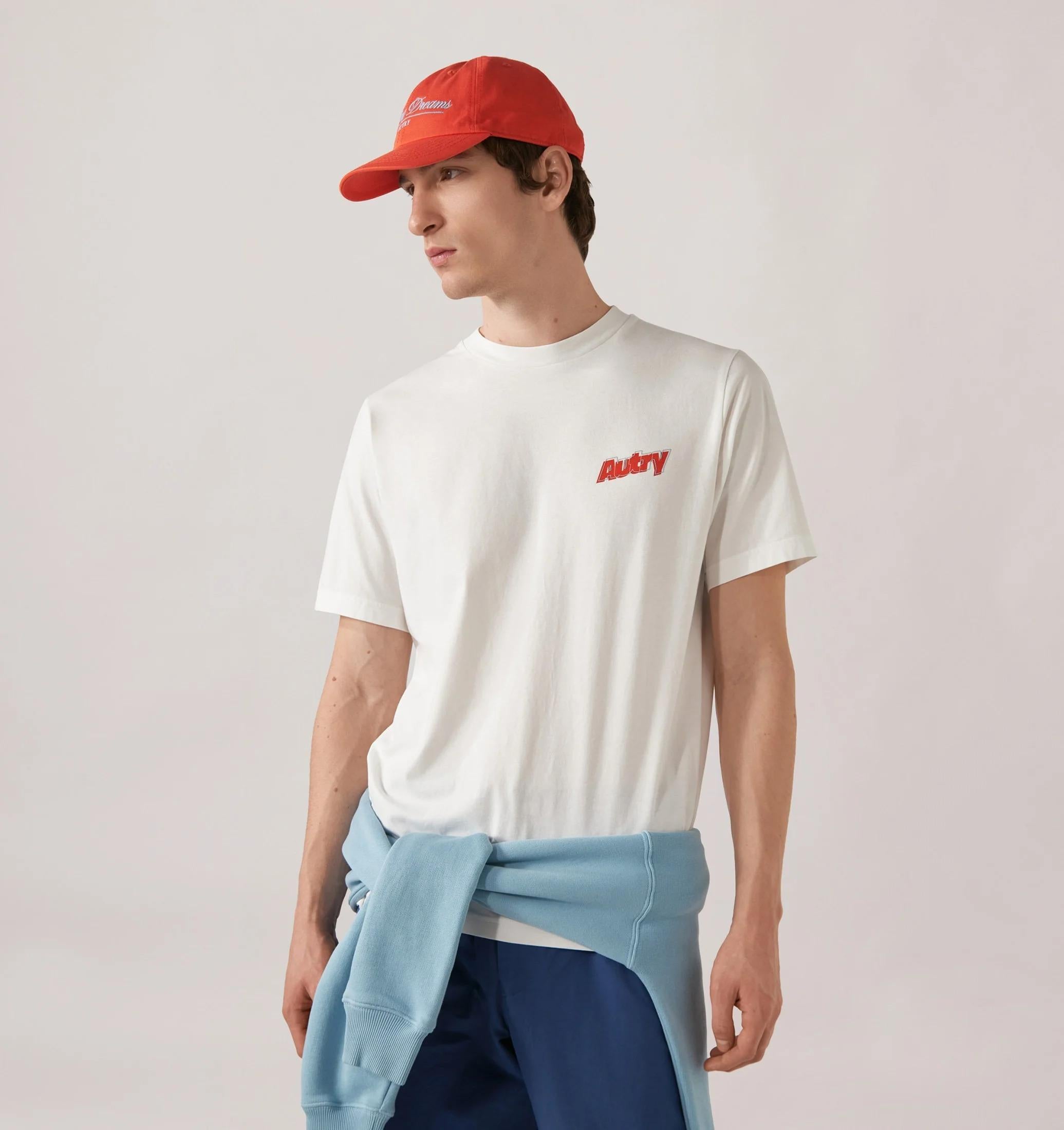 T-SHIRT IN COTONE CON DOPPIO LOGO UOMO<BR/> TSPM 045W AUTRY ACTION SHOES