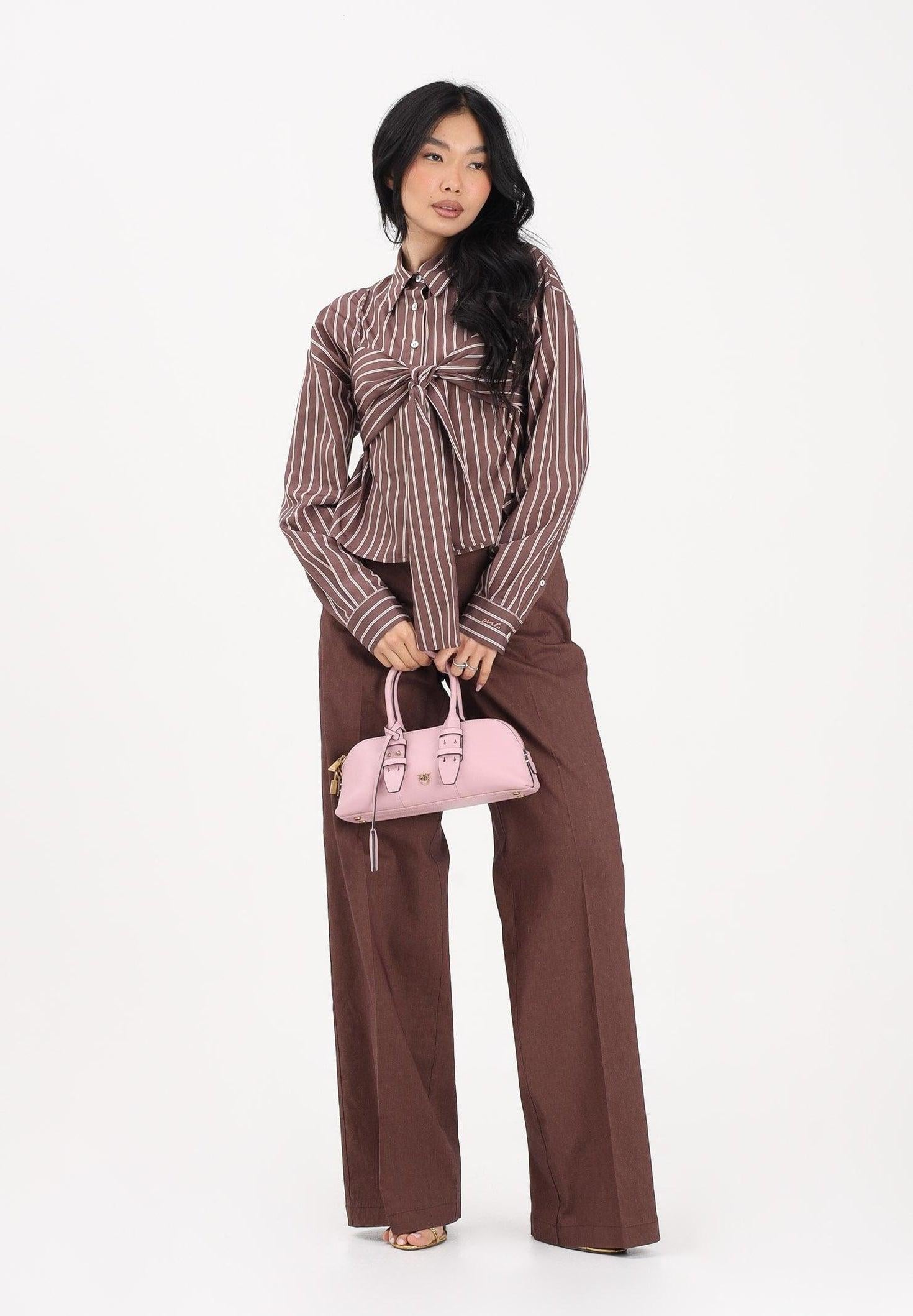 Pantalone elegante marrone da donna 104929A34I L78 PINKO
