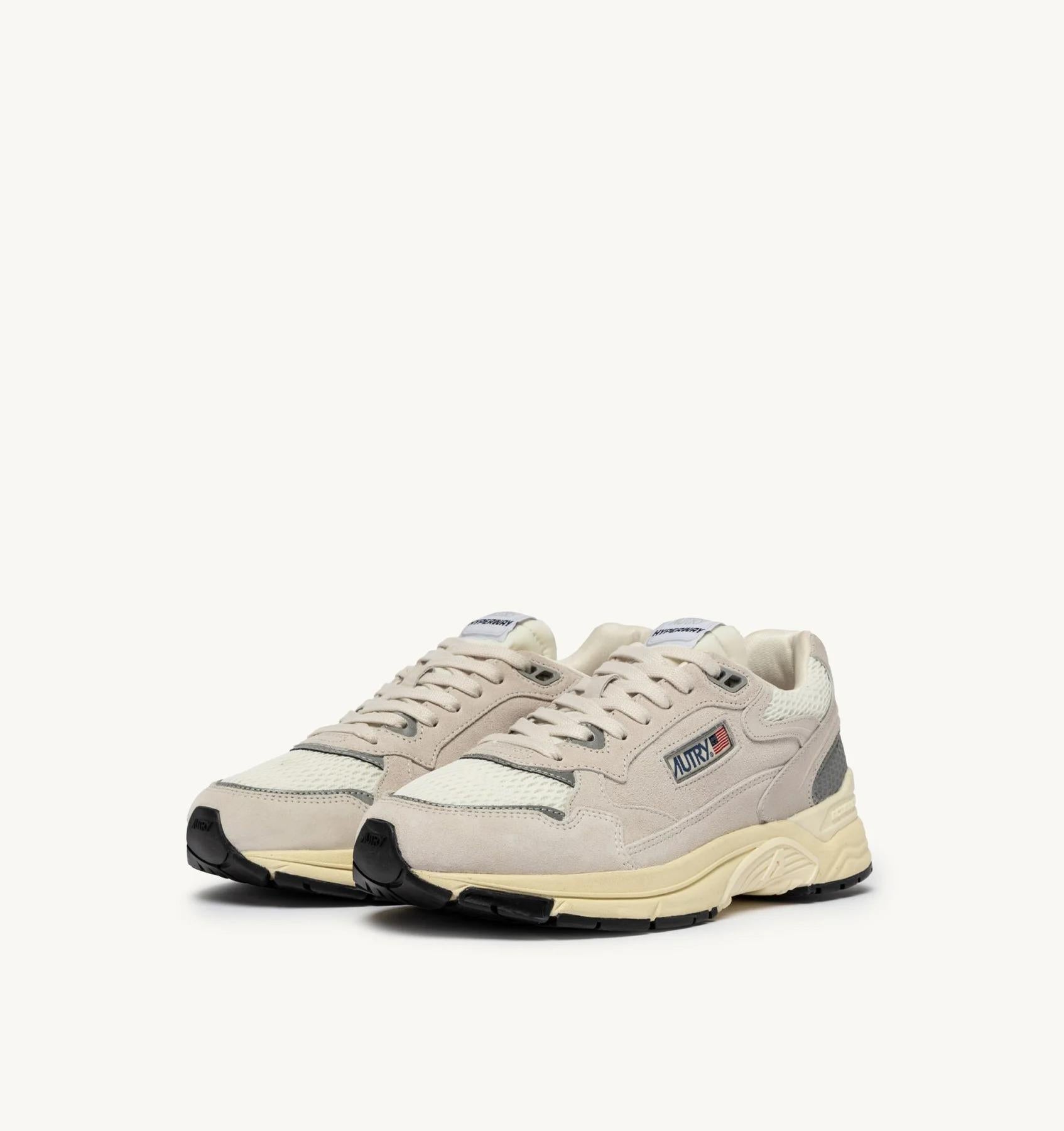 SNEAKERS HYPERWAY IN MESH E SUEDE BIANCO E ARGENTO<BR/> HYLW UM18 AUTRY ACTION SHOES