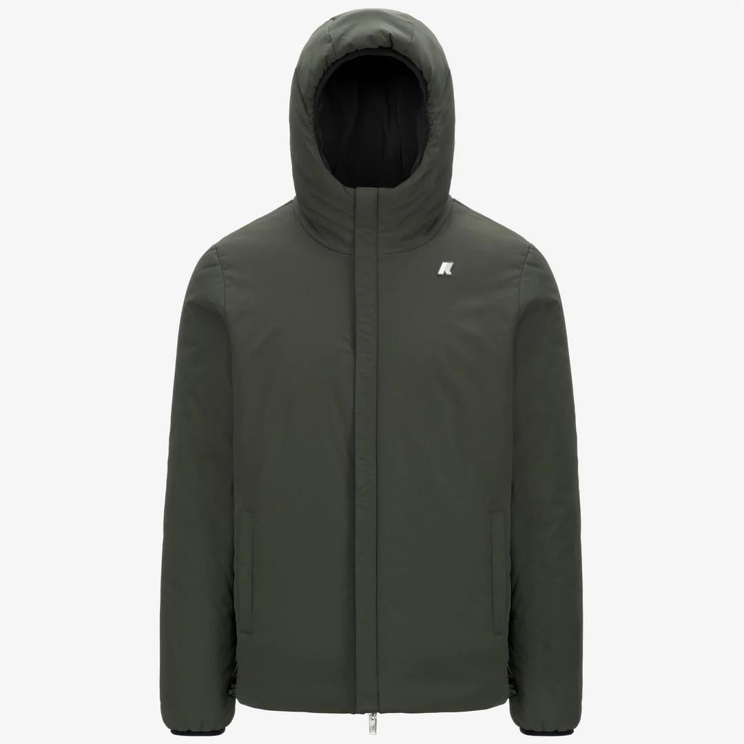JACK ST WARM REVERSIBLE<BR/>BLACK PURE-GREEN BLACKISH<BR/>Giacca Calda Reversibile Uomo K6128VW AH3 K-WAY