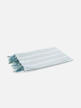 Telo mare Foutas Lighta righe verde acqua e bianco con logo ricamato<BR/> FOUL002 00937L MC2 SAINT BARTH