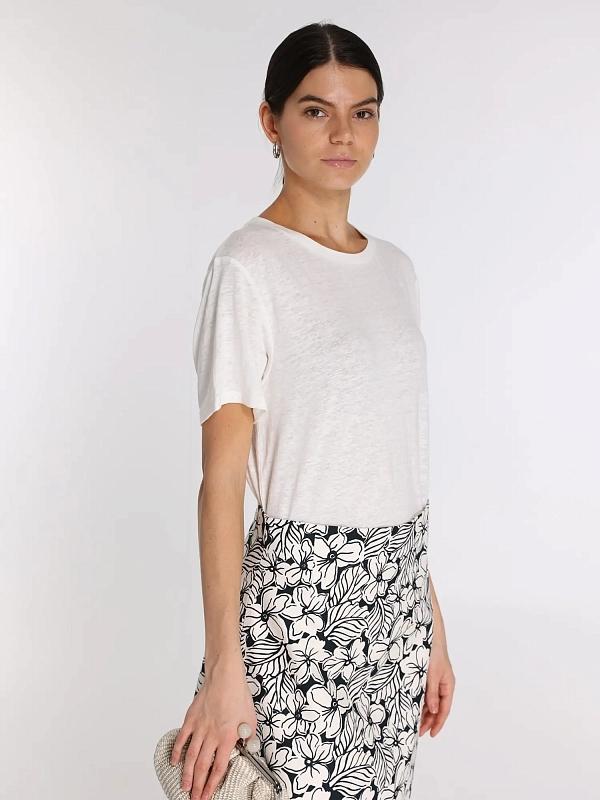 T-shirt basic in jersey di lino stretch WKDPELOTA 001 WEEKEND