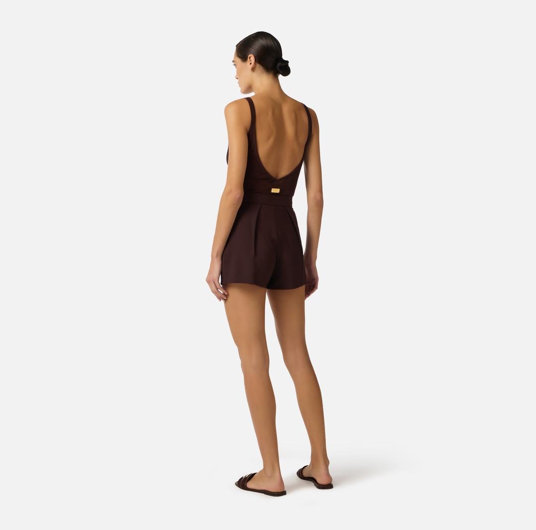 Shorts in crêpe leggero con pinces<BR/> SH01062E2 644 ELISABETTA FRANCHI