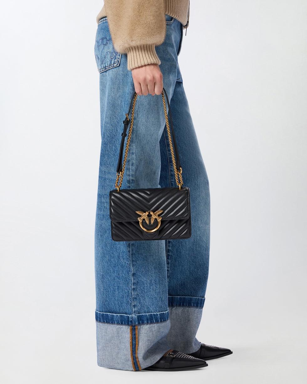 Borsa piccola a tracolla Love Bag One Chevron<BR/> 100074A0GK Z99Q PINKO