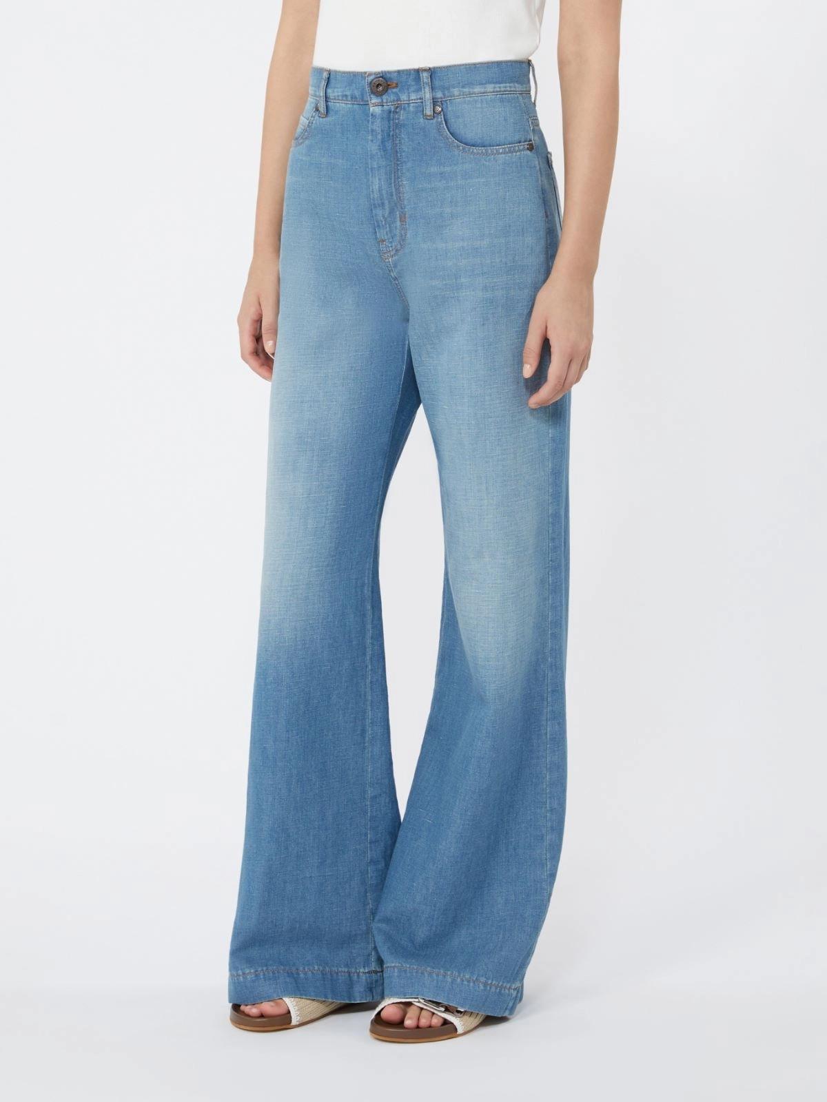 Jeans in denim di cotone e lino - BLU<BR/> WKDLATINO 006 WEEKEND
