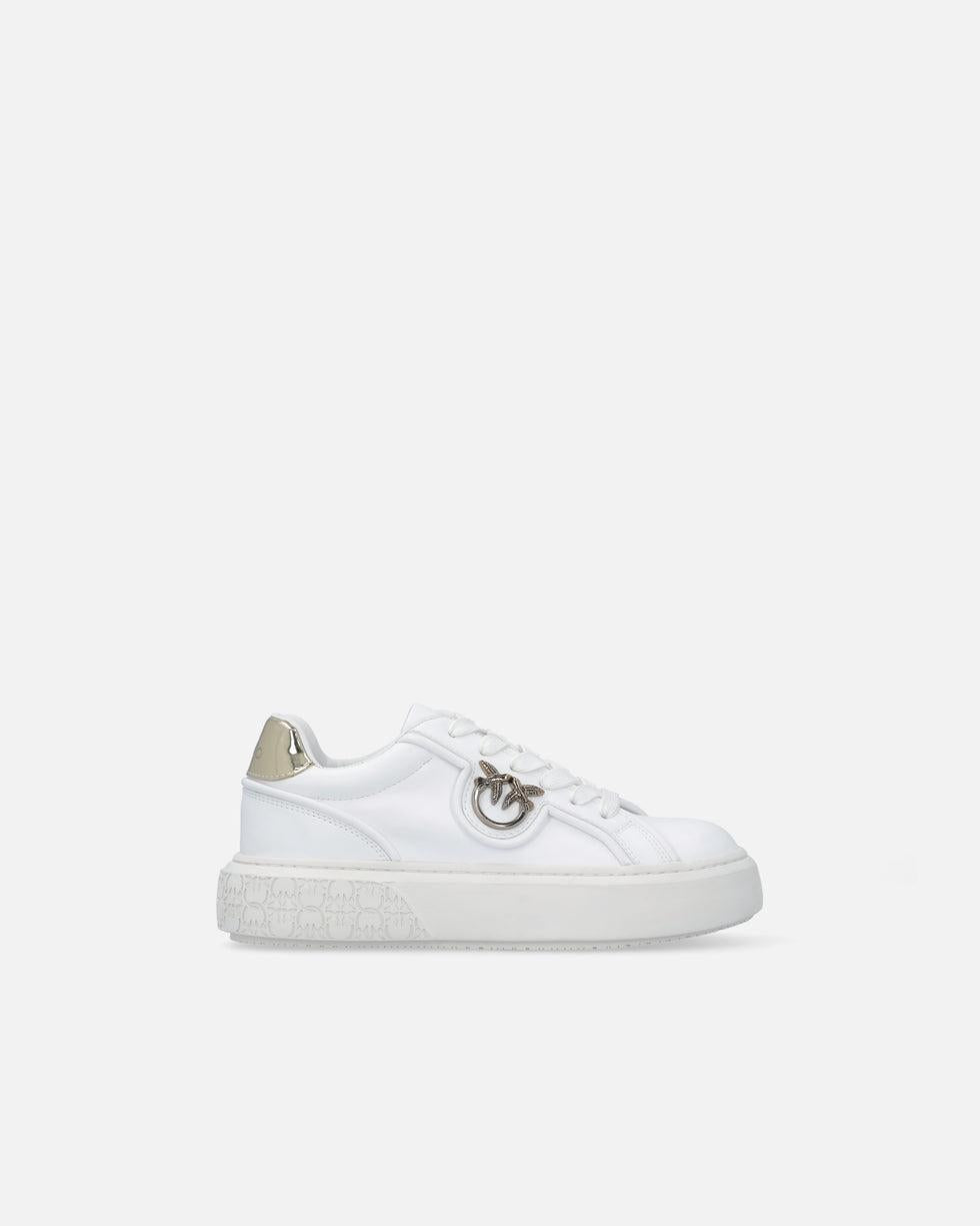 Sneakers in pelle con logo Love Birds SS0041P087 Z1B PINKO