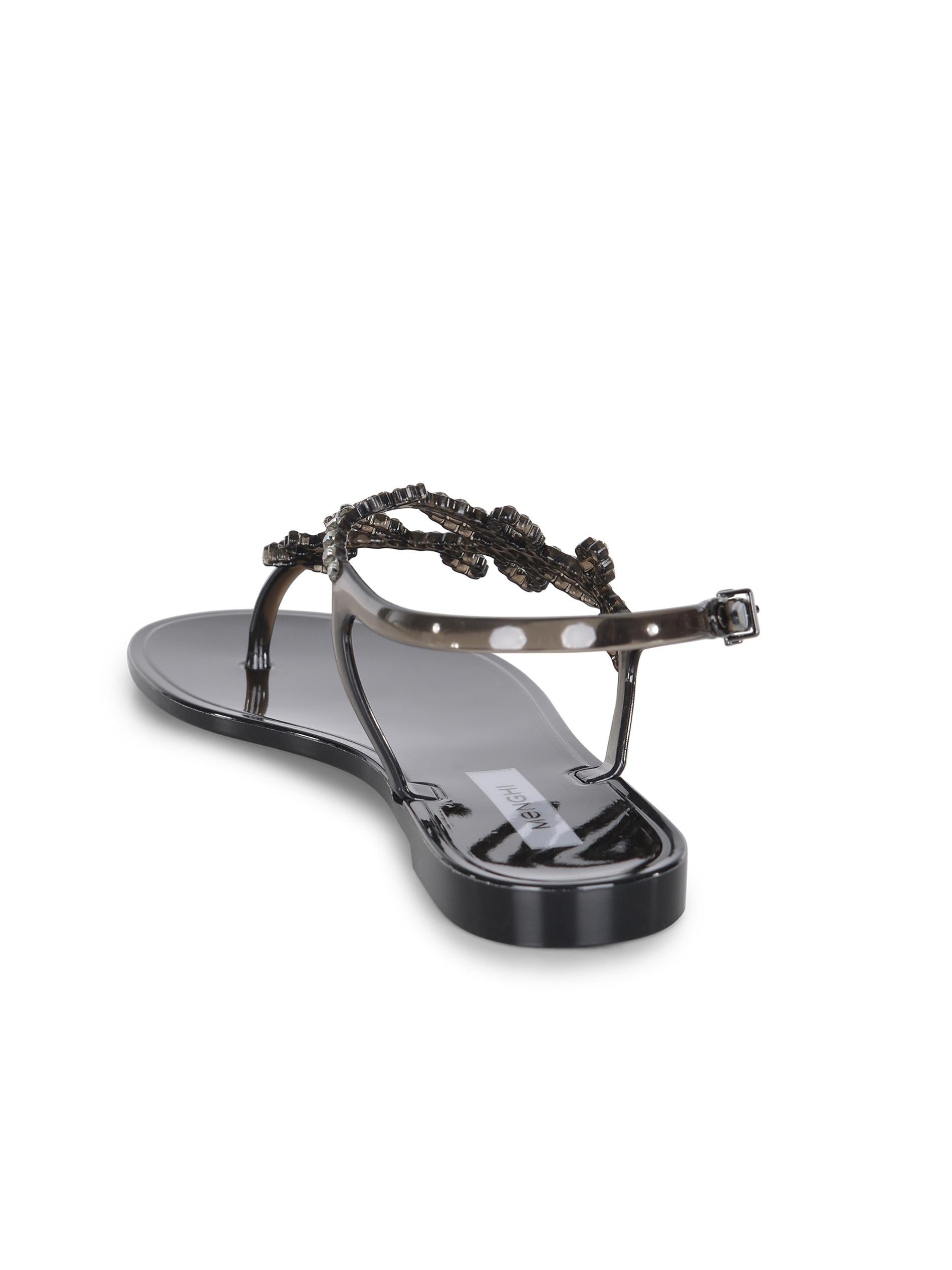 Sandalo donna in gomma con strass 110/SW BLACKGEL MENGHI