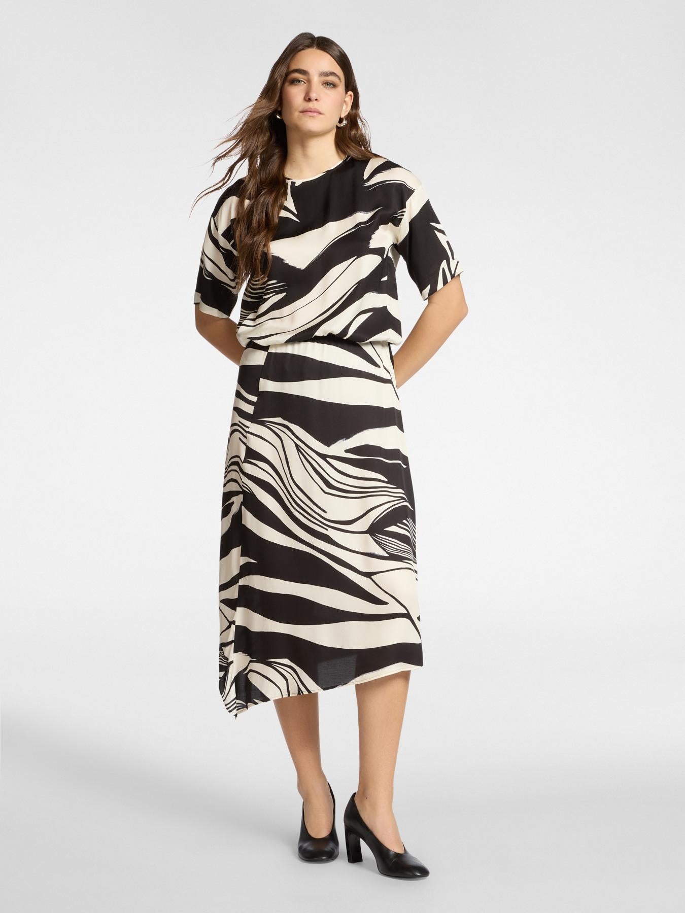 Blusa stampata in twill di viscosa<BR/> 2160Z100042N 01 ELENA MIRO