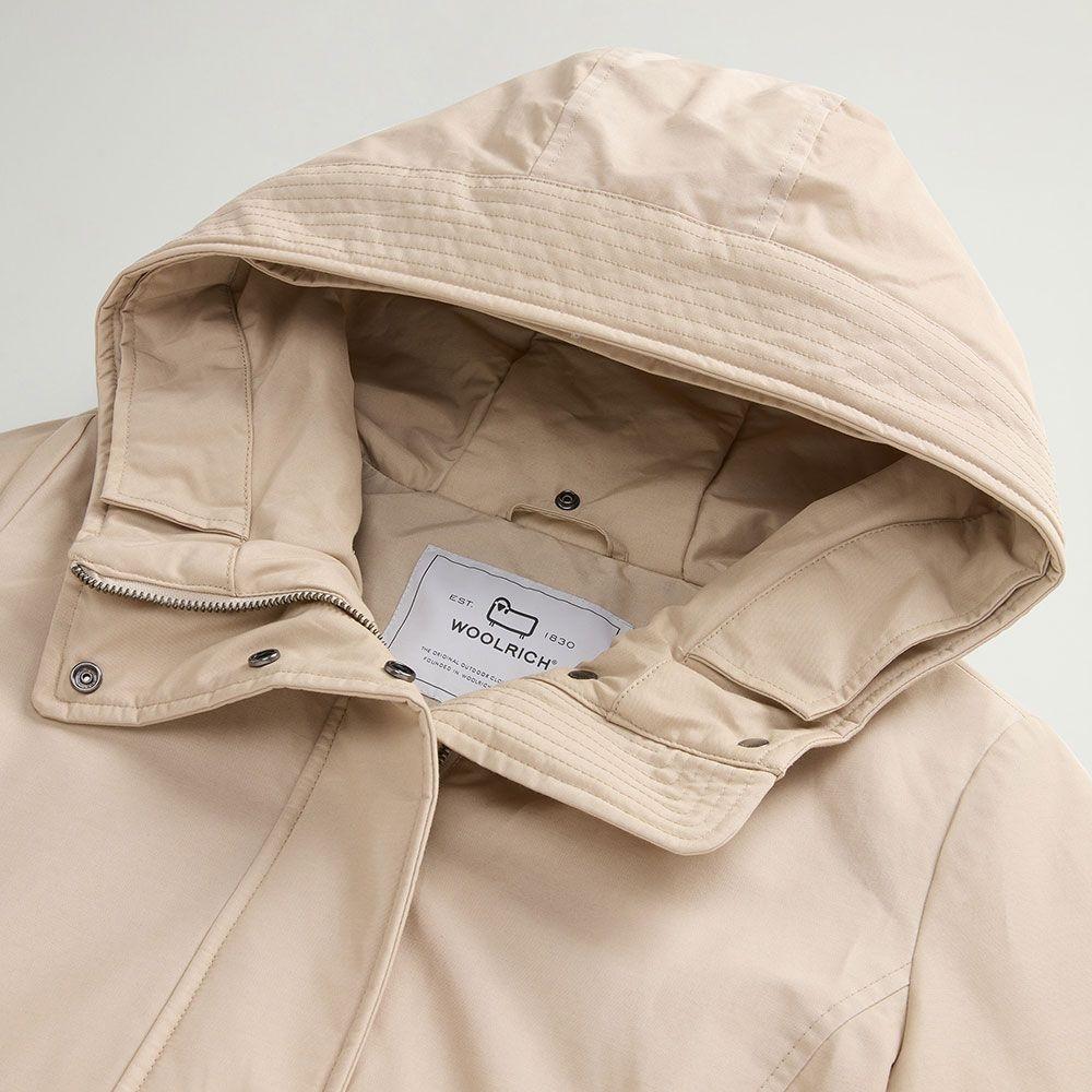 Boulder Parka in Ramar Cloth con cappuccio e collo removibile in pelliccia sintetica<BR/> CFWWOU0724FRUT0001 OXT WOOLRICH