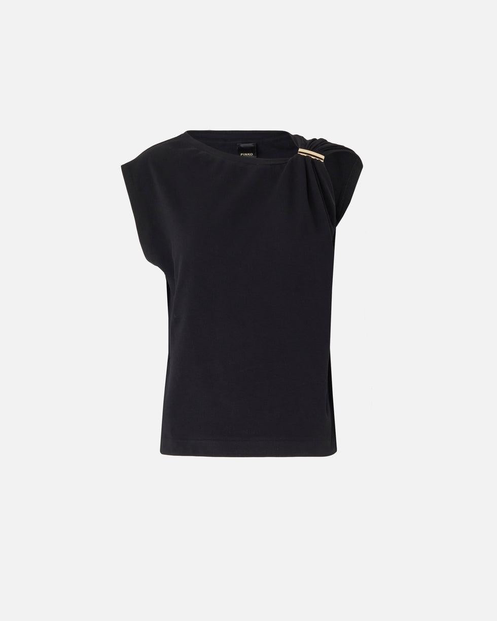 Top con dettaglio dorato<BR/> 106478A35D Z99 PINKO