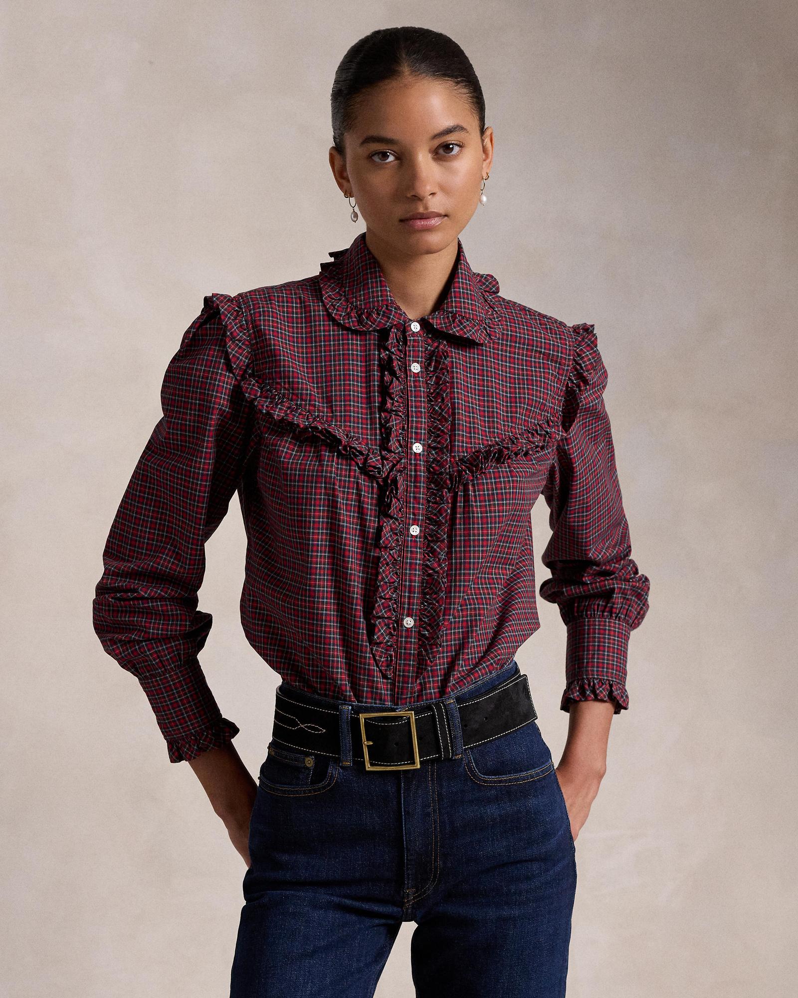 Camicia donna in cotone a quadri