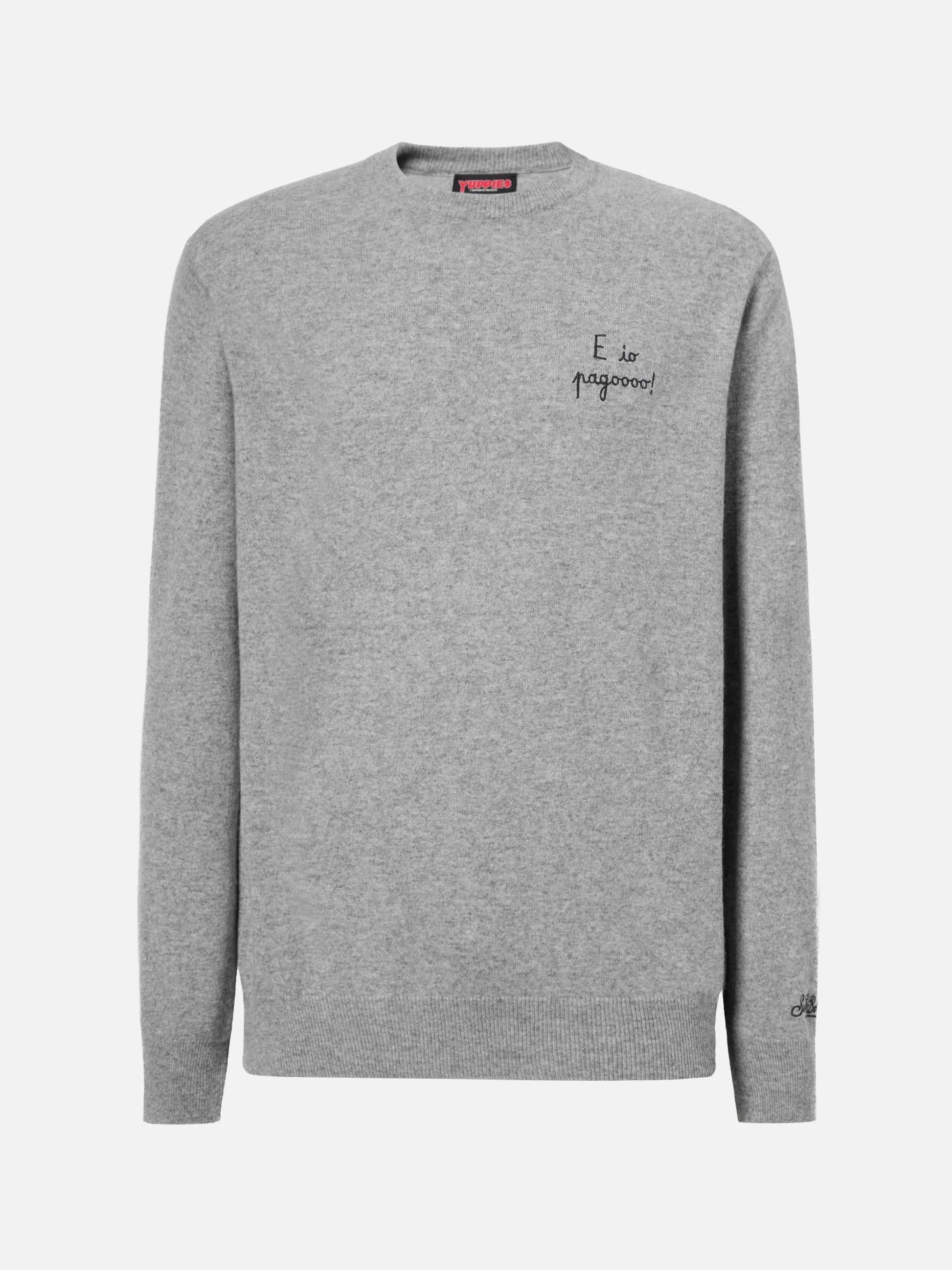 Maglione a girocollo Heron Light con ricamo E io pagooo | YUPPIES SPECIAL EDITION<BR/> HER0024 03430I MC2 SAINT BARTH